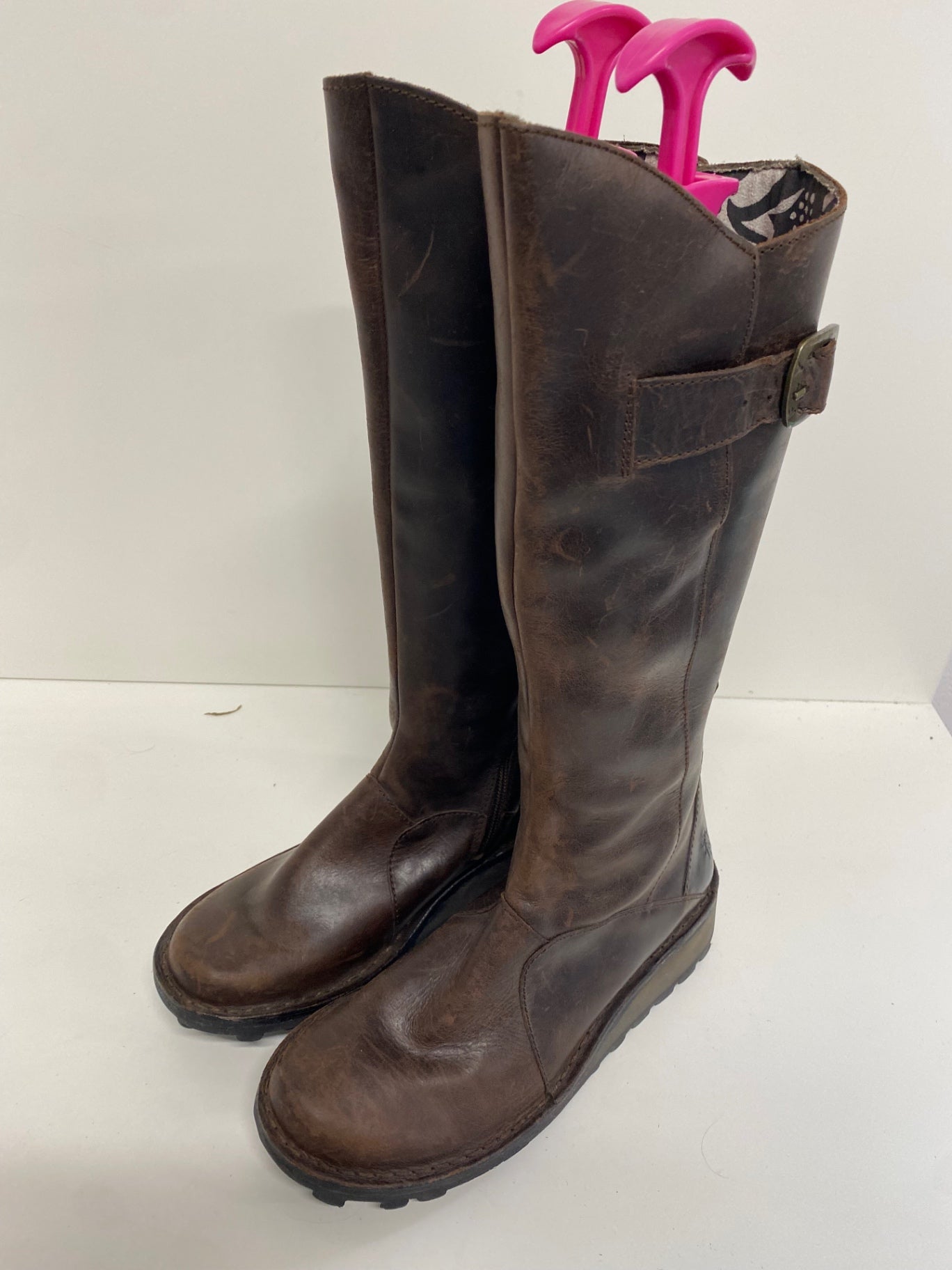 Fabulous Fly London Knee high Boots Mol2 boho UK6 Brown JC582