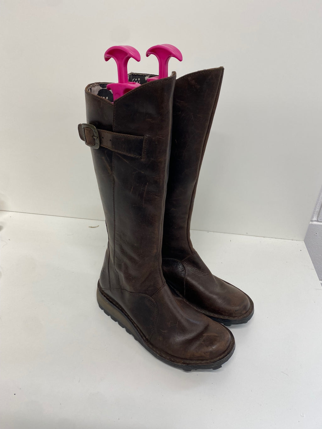 Fabulous Fly London Knee high Boots Mol2 boho UK6 Brown JC582