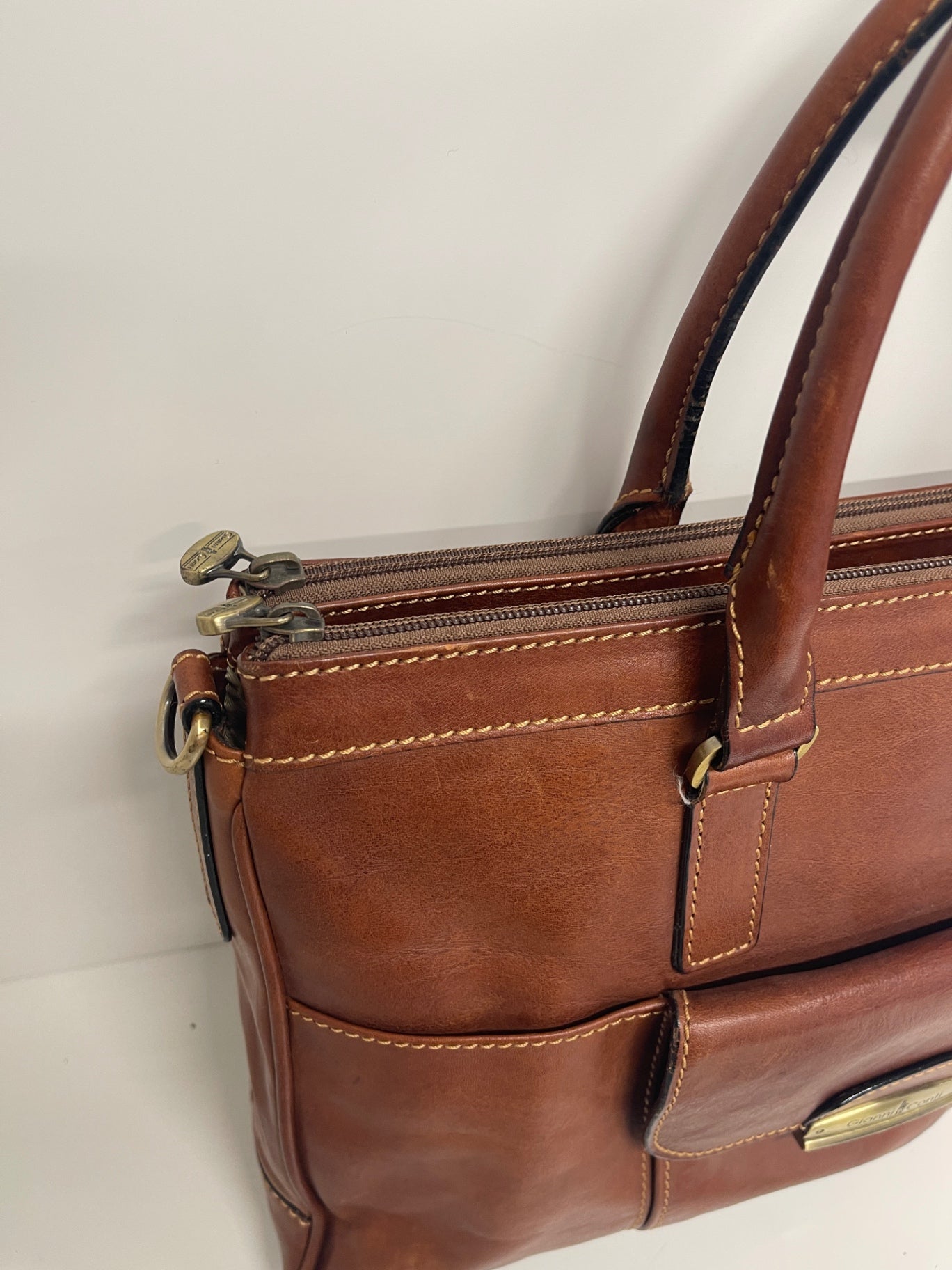 Fabulous Gianni Conti Grab bag veg tanned Handbag Brown JC582