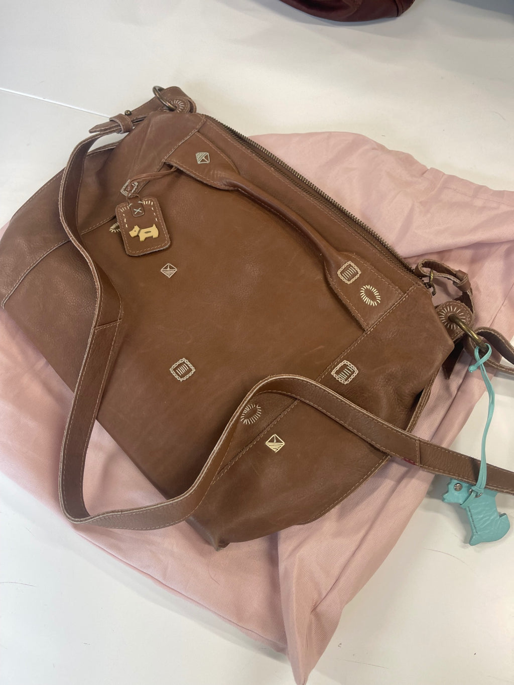 Fabulous rare  Radley boho embroidered Bag Brown Conker JC582
