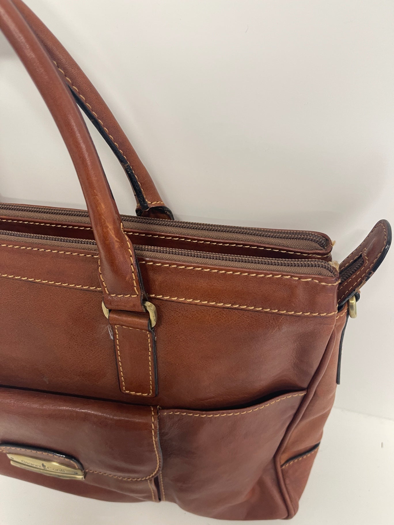 Fabulous Gianni Conti Grab bag veg tanned Handbag Brown JC582