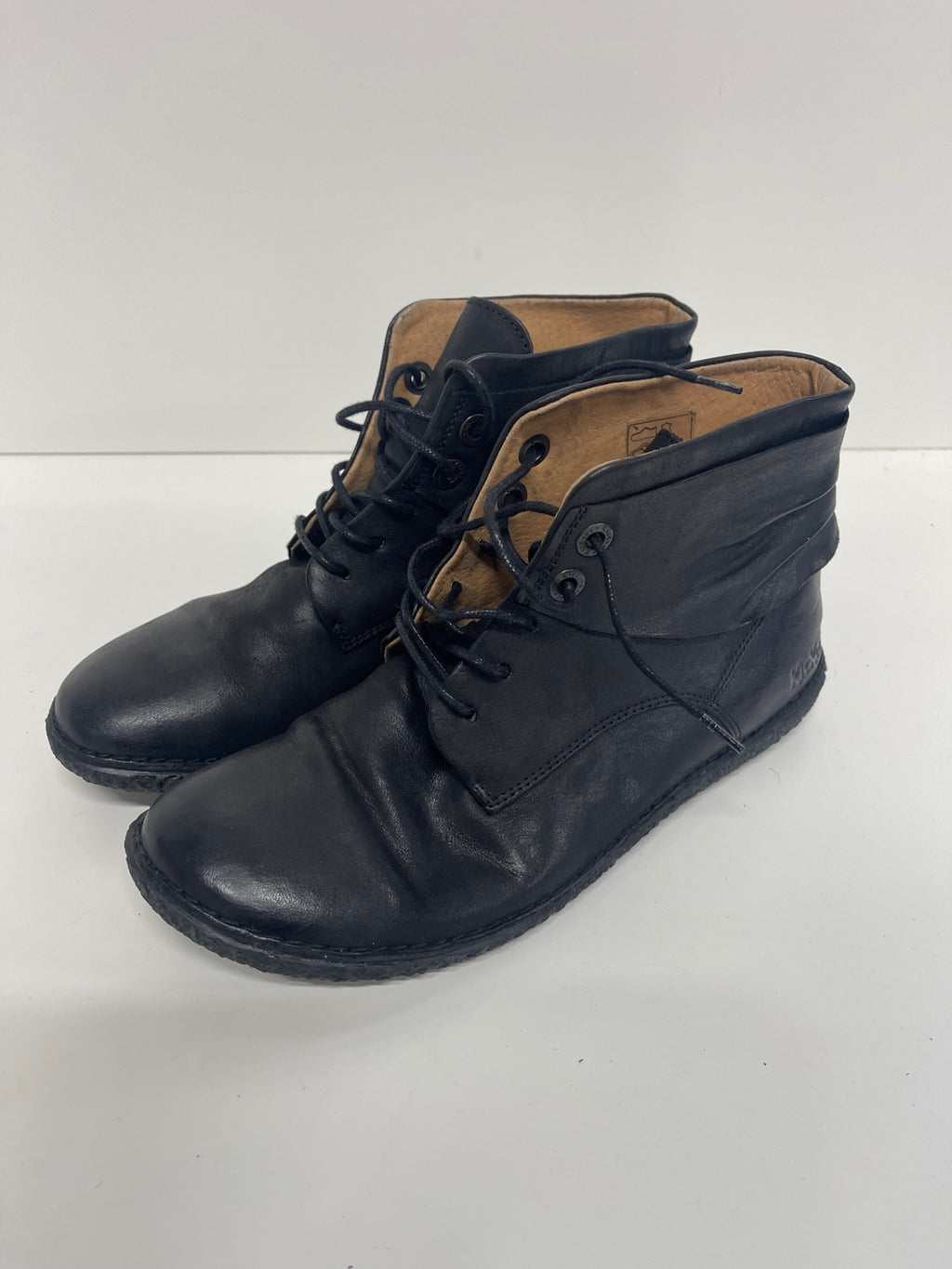 Fabulous Kickers HobbyTwo leather Boots Uk7 Black JC582