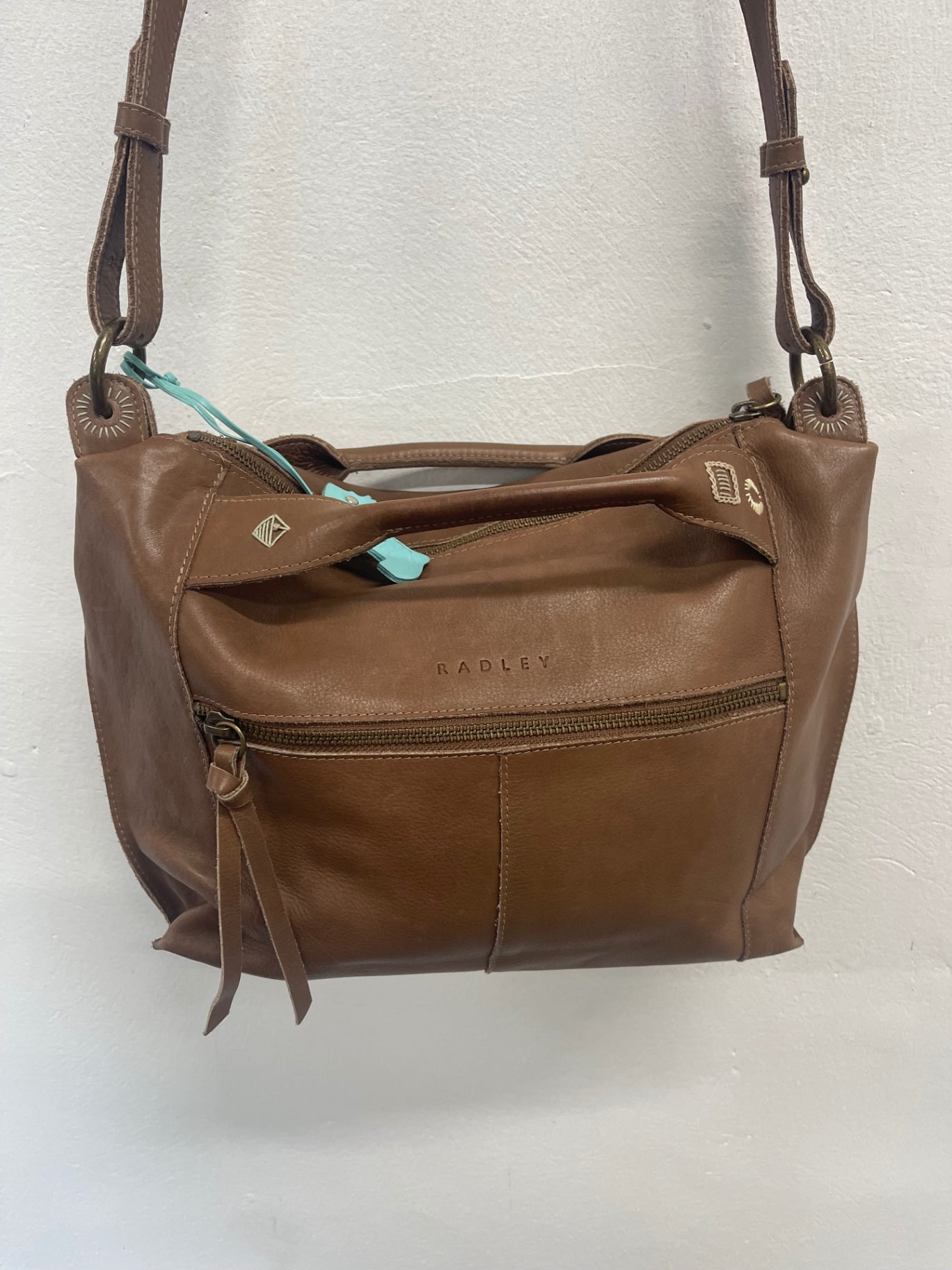 Fabulous rare  Radley boho embroidered Bag Brown Conker JC582