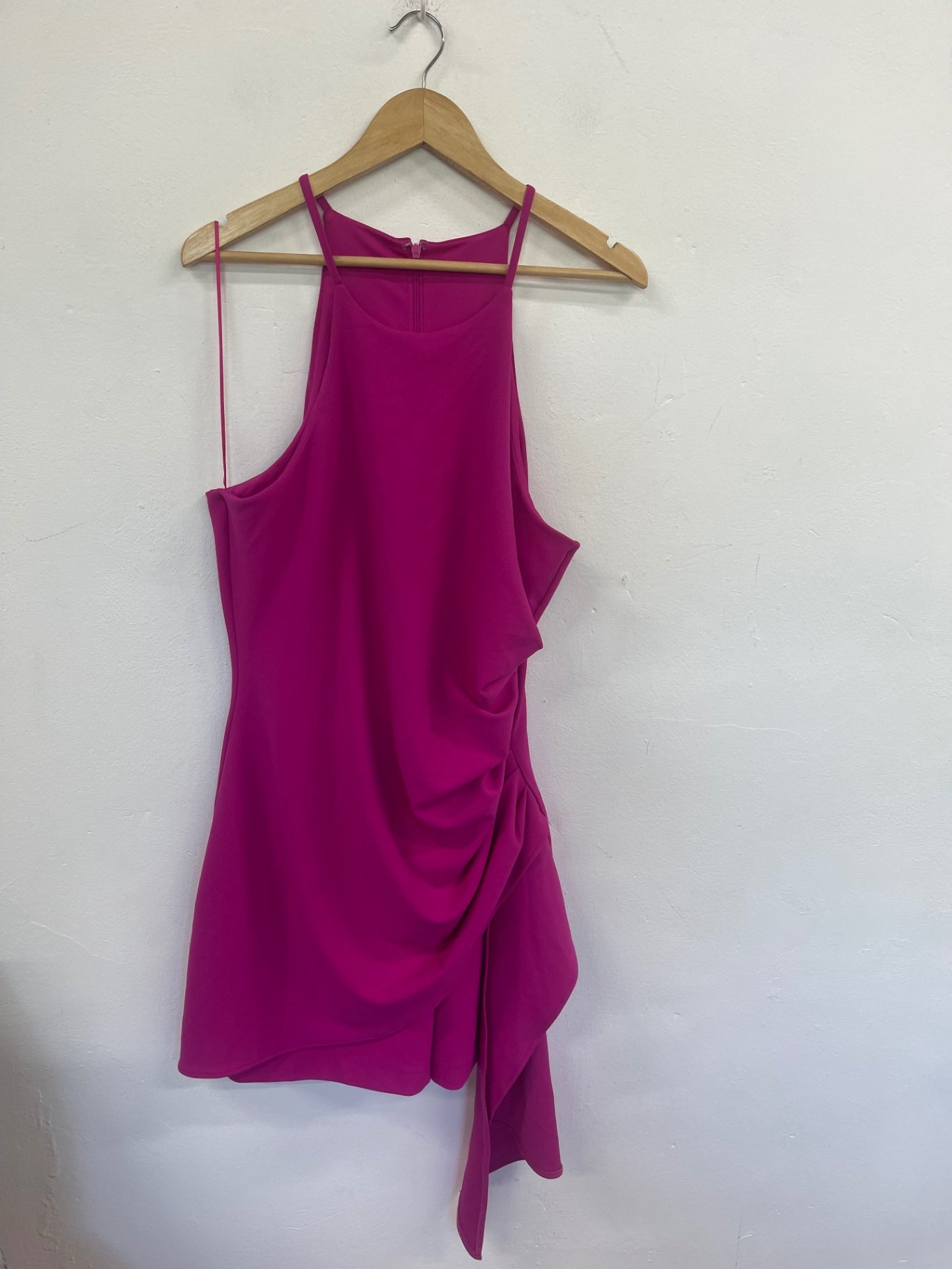 Fabulous Bell Badgley Mischka asymmetrical party Dress Uk18 Fuchsia DF583