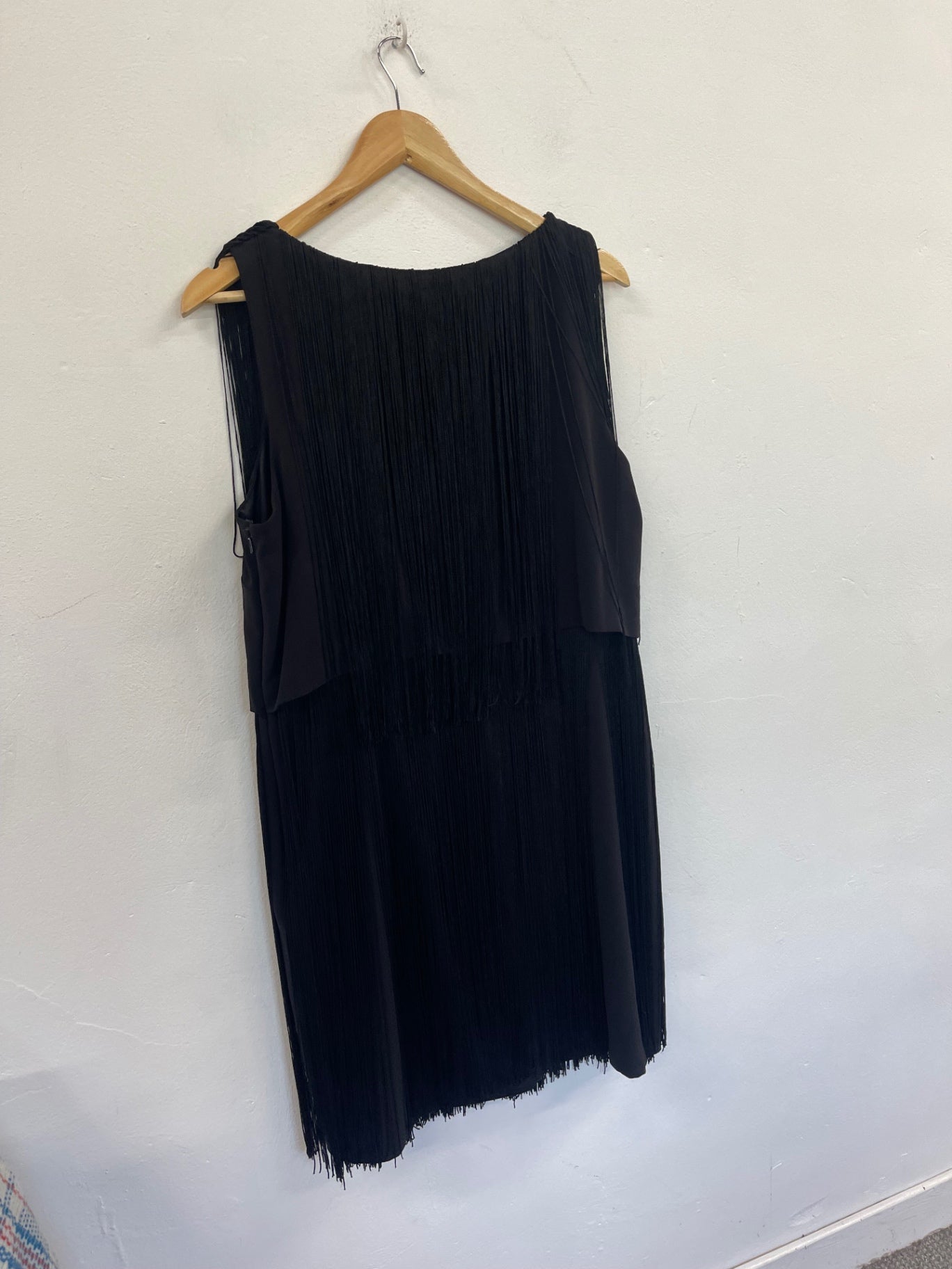Fabulous Monsoon tassel 1920’s  Dress Uk14 Black Tassels DF583