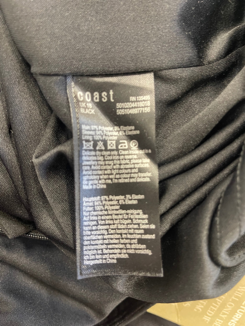 Fabulous Coast Toreville cocktail Dress UK18 Black DF583