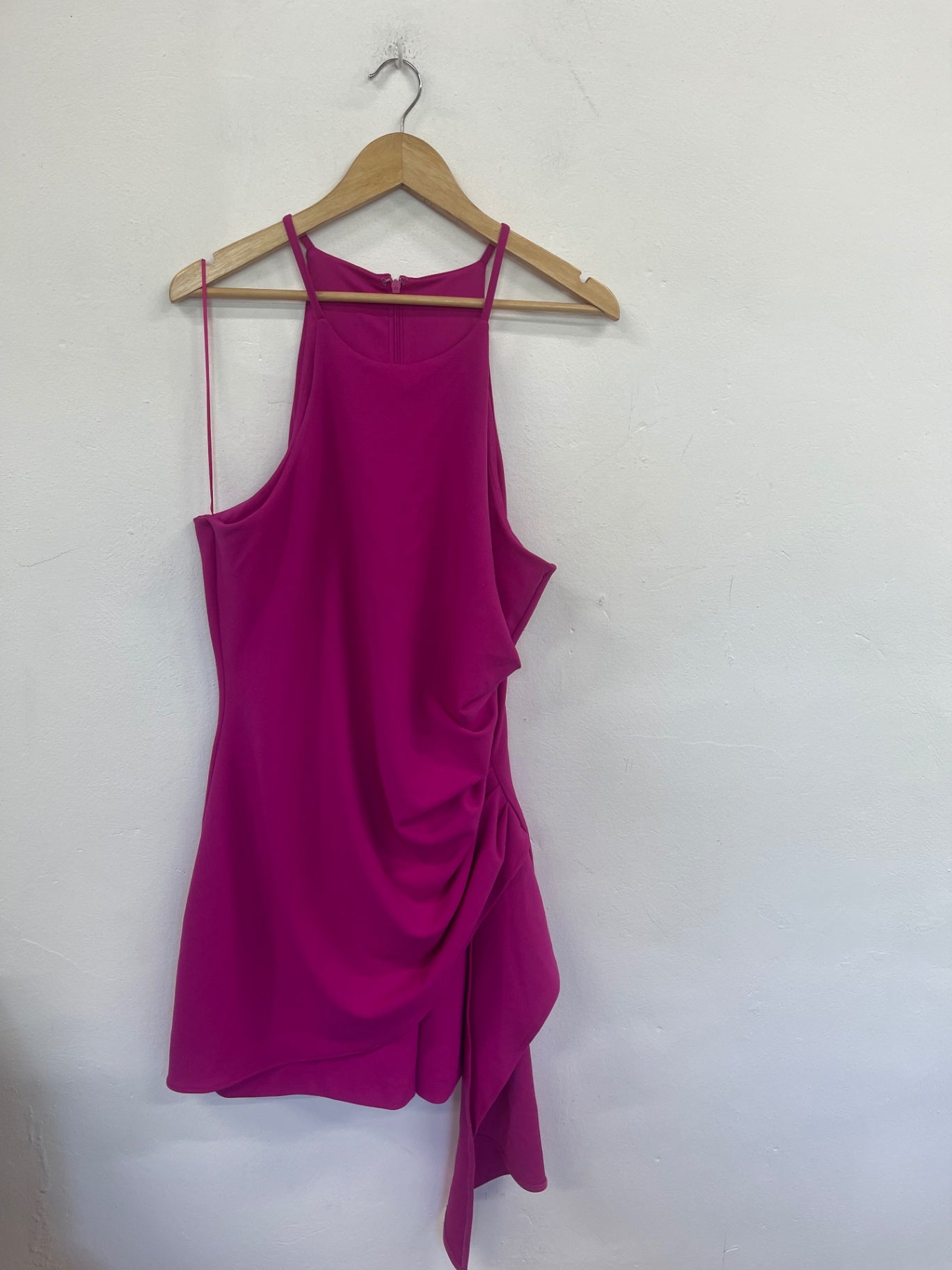 Fabulous Bell Badgley Mischka asymmetrical party Dress Uk18 Fuchsia DF583