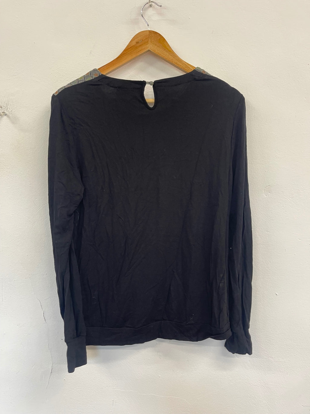 Fabulous BRORA silk front Long sleeve top UK16 boho ethnic LD584