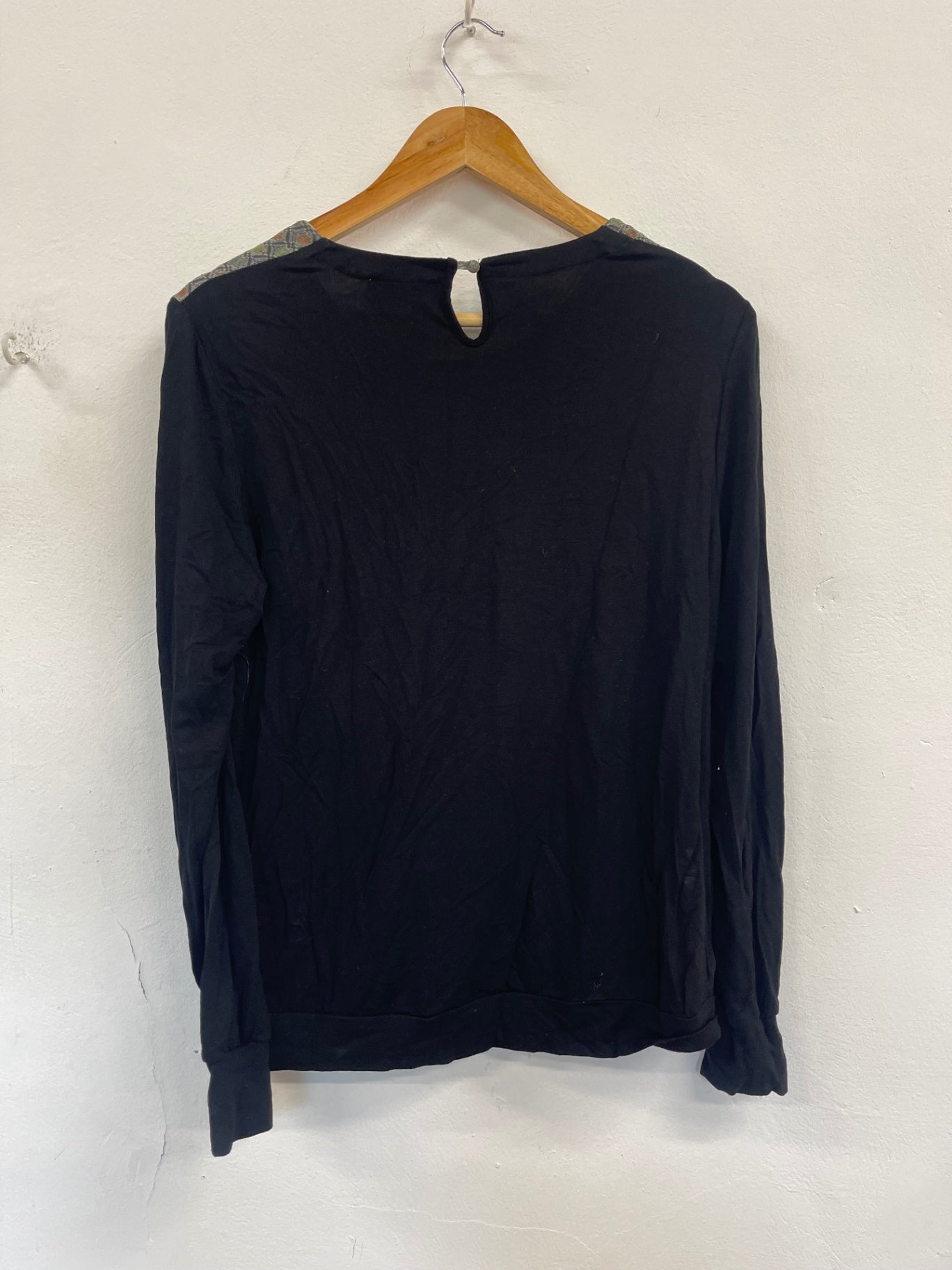 Fabulous BRORA silk front Long sleeve top UK16 boho ethnic LD584