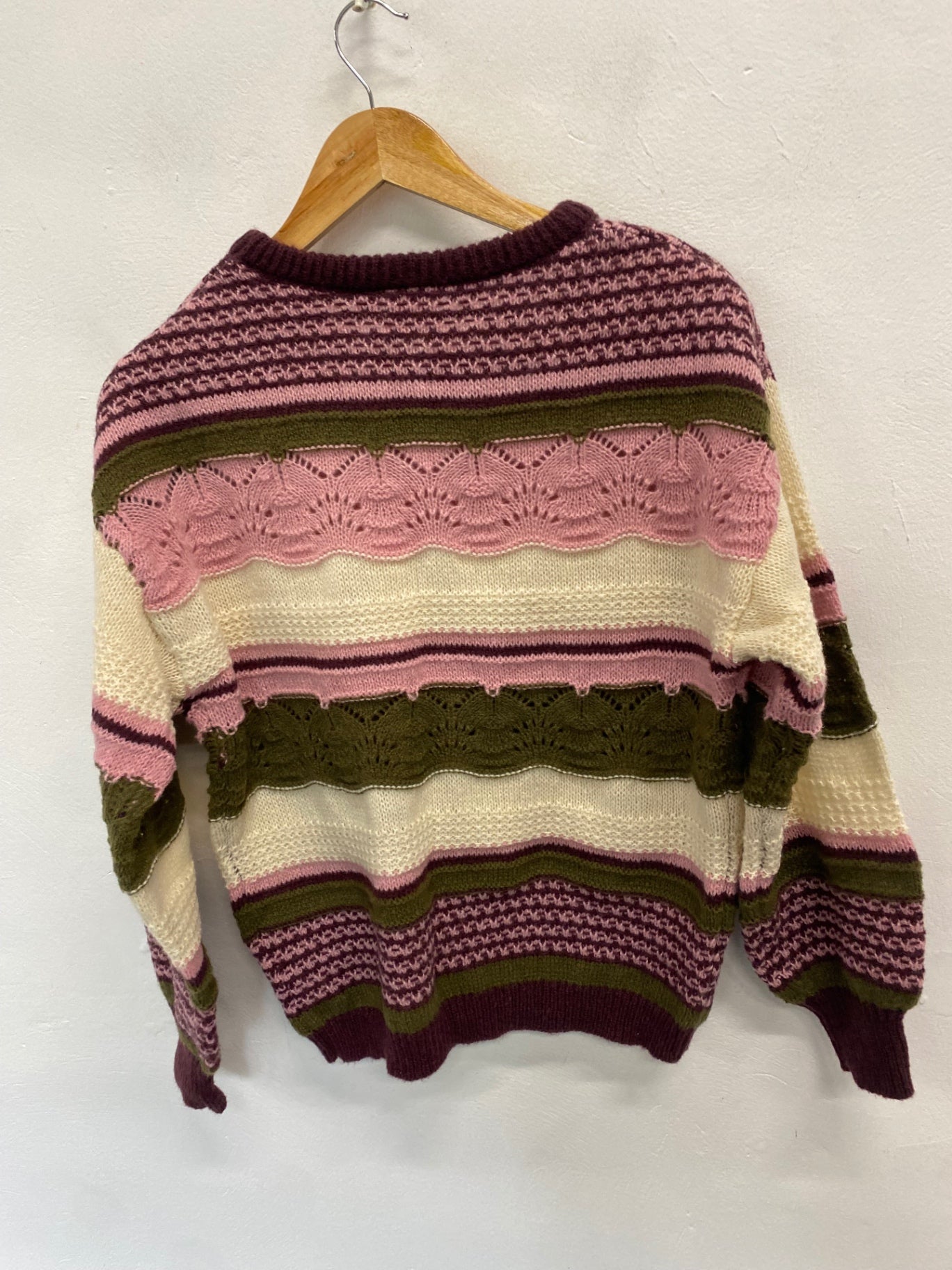 Fabulous ICHI Hastra cotragecore Sweater UkXS Pink & Purple SN585