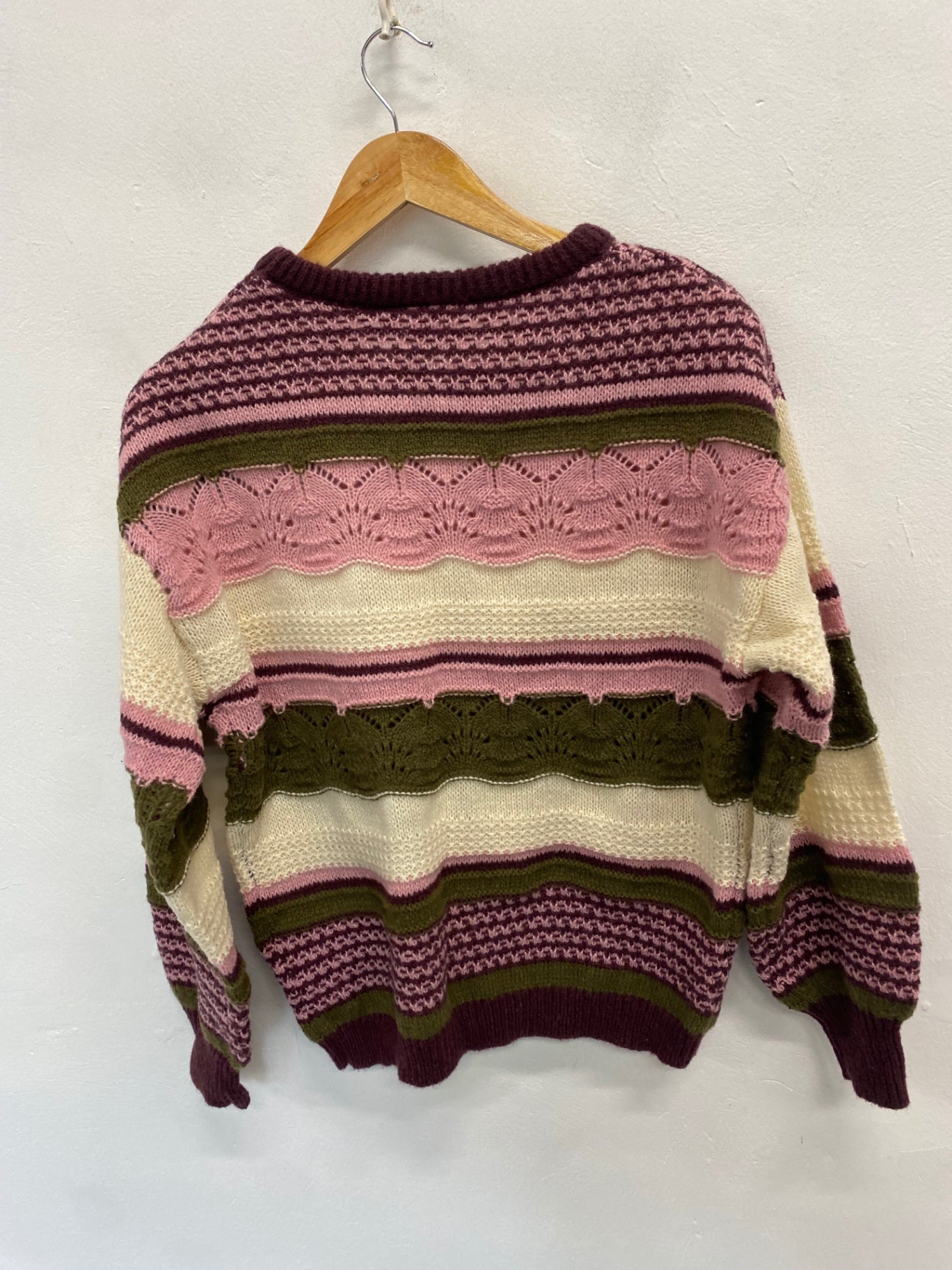 Fabulous ICHI Hastra cotragecore Sweater UkXS Pink & Purple SN585