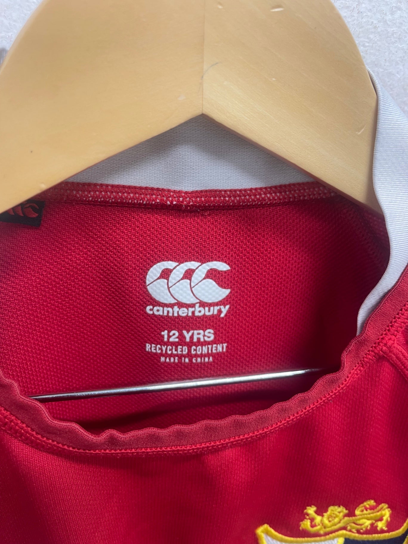 Awesome Lions South Africa tour Canterbury Rugby Jersey Red 12yrs SN585