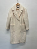 Fabulous Mint Velvet wool blend fluffy Overcoat UkM Ivory Rrp 175 PS586