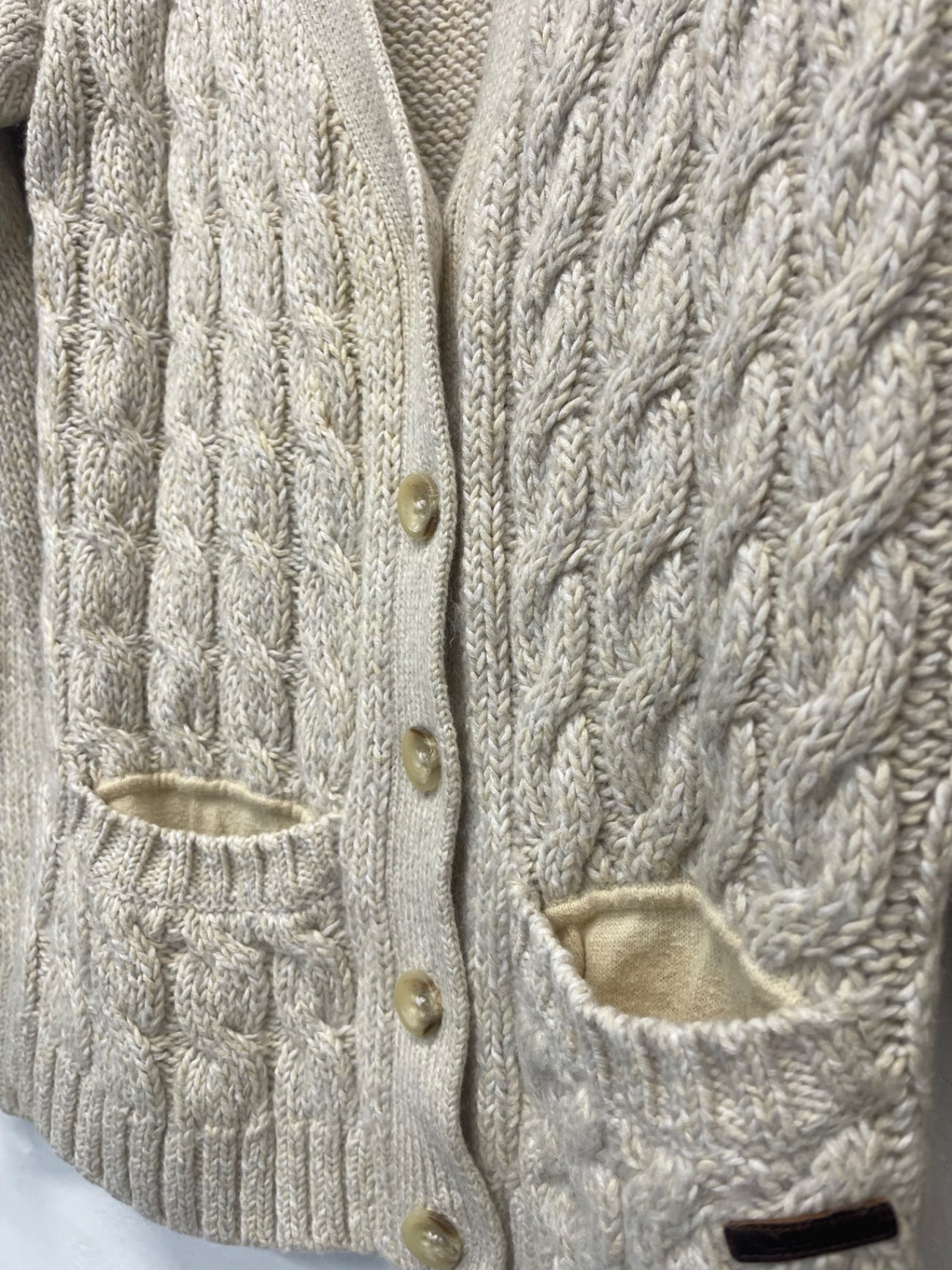Fabulous PeakPerformance wool cotton Cottagecore Cardigan UkL cream PS586