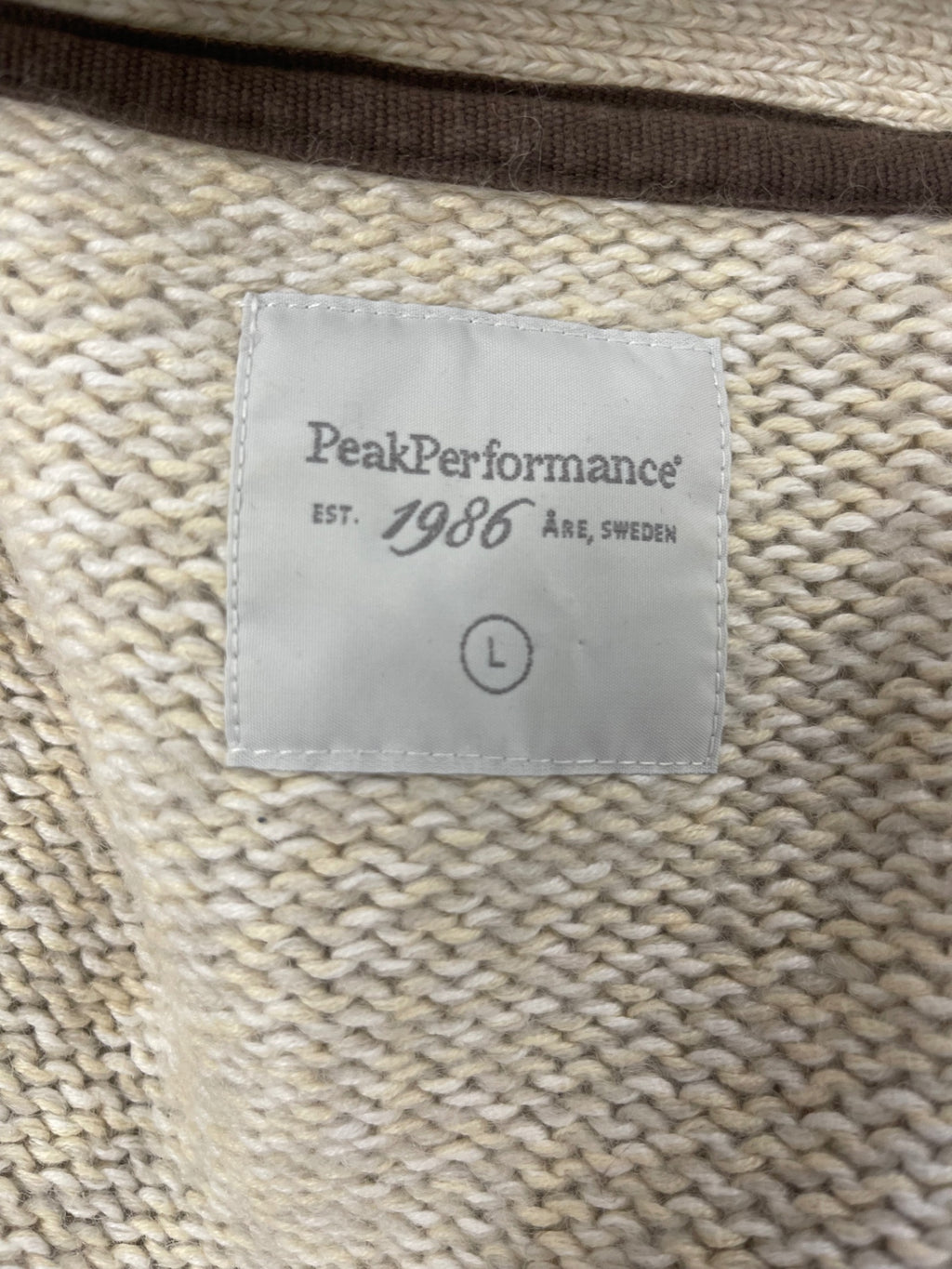 Fabulous PeakPerformance wool cotton Cottagecore Cardigan UkL cream PS586