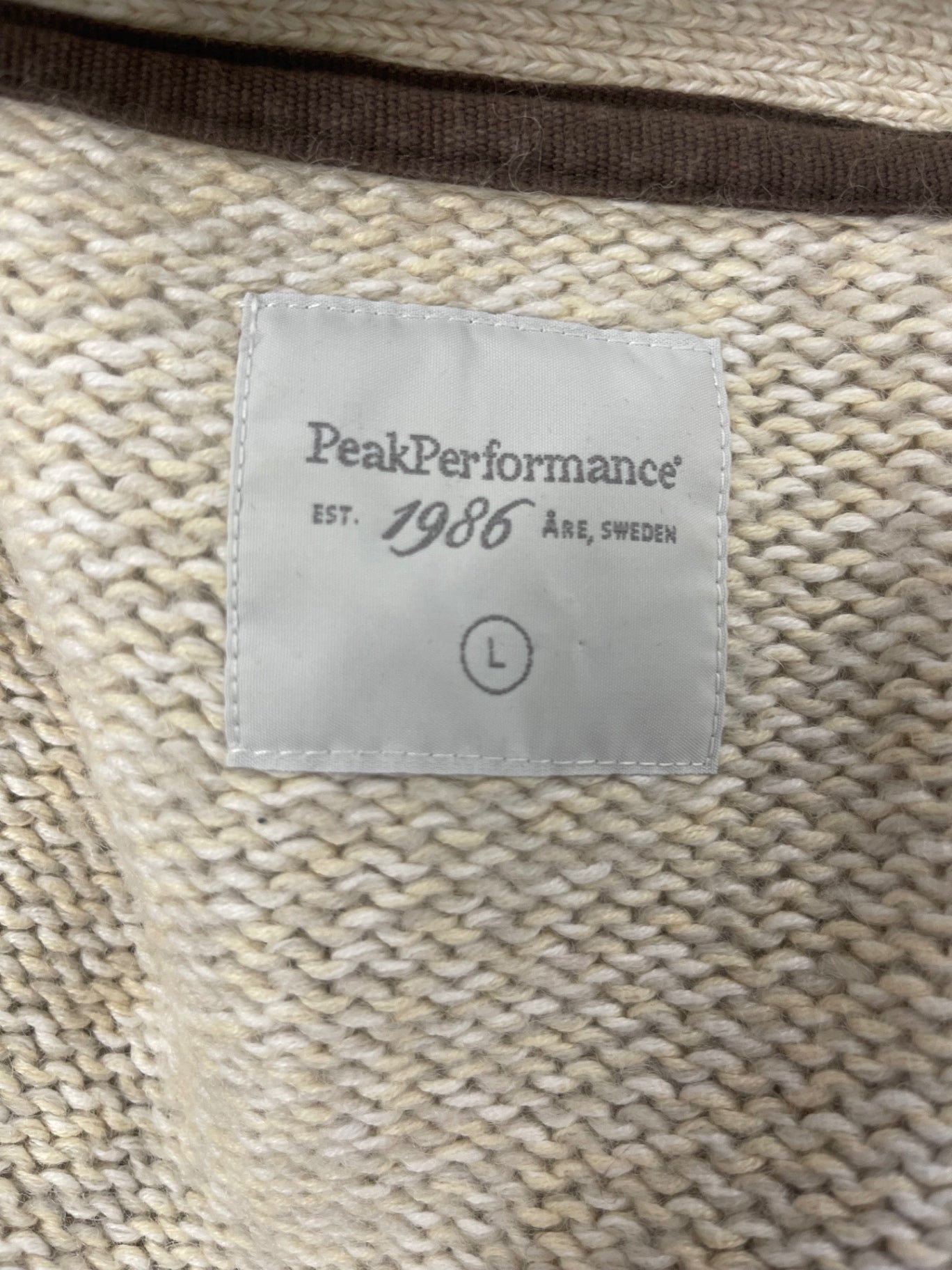 Fabulous PeakPerformance wool cotton Cottagecore Cardigan UkL cream PS586
