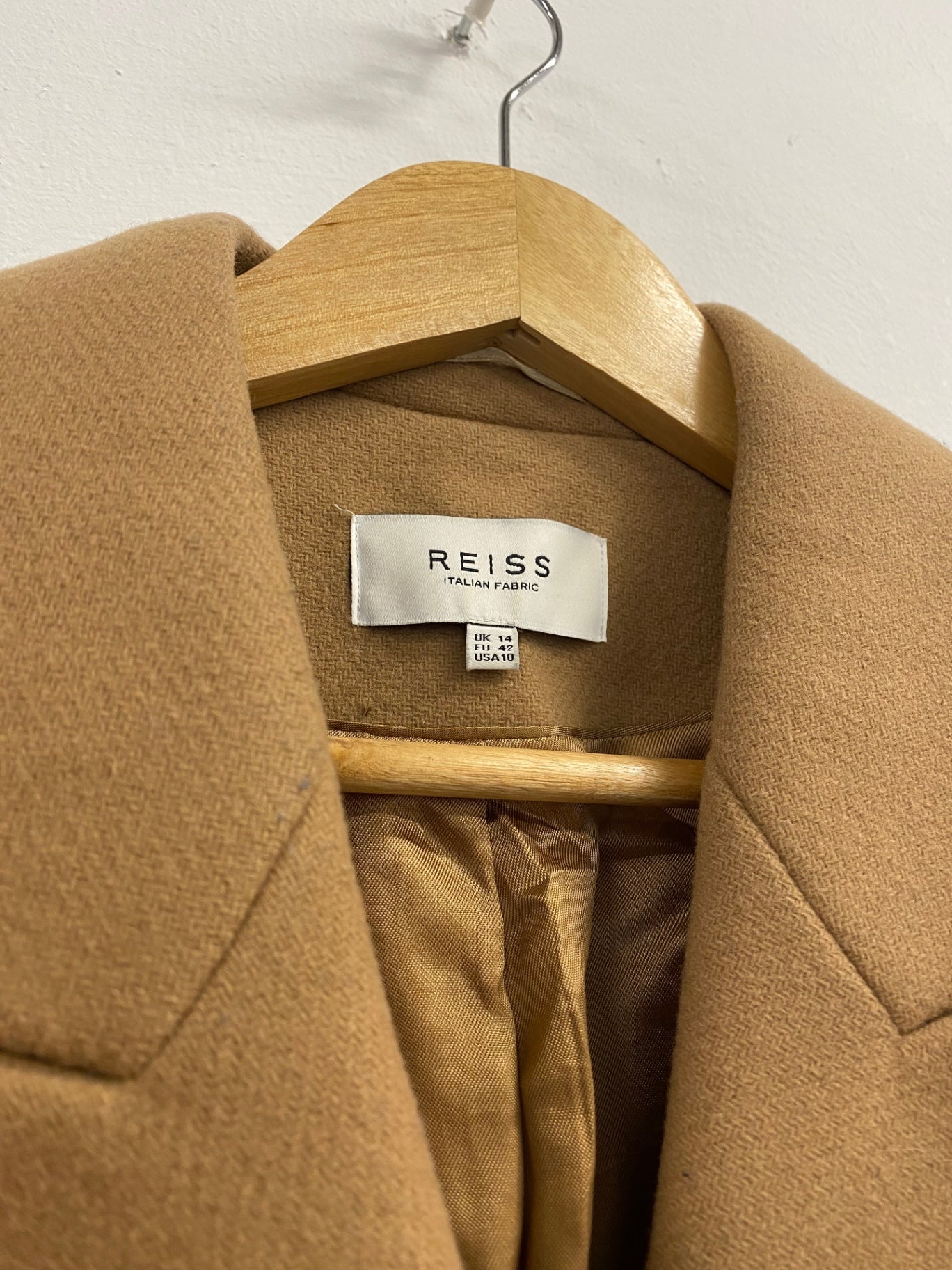 Classic REISS Evie Overcoat UK14 Camel PS586