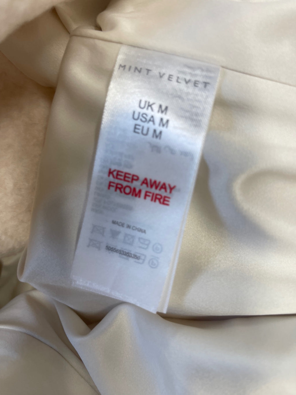 Fabulous Mint Velvet wool blend fluffy Overcoat UkM Ivory Rrp 175 PS586