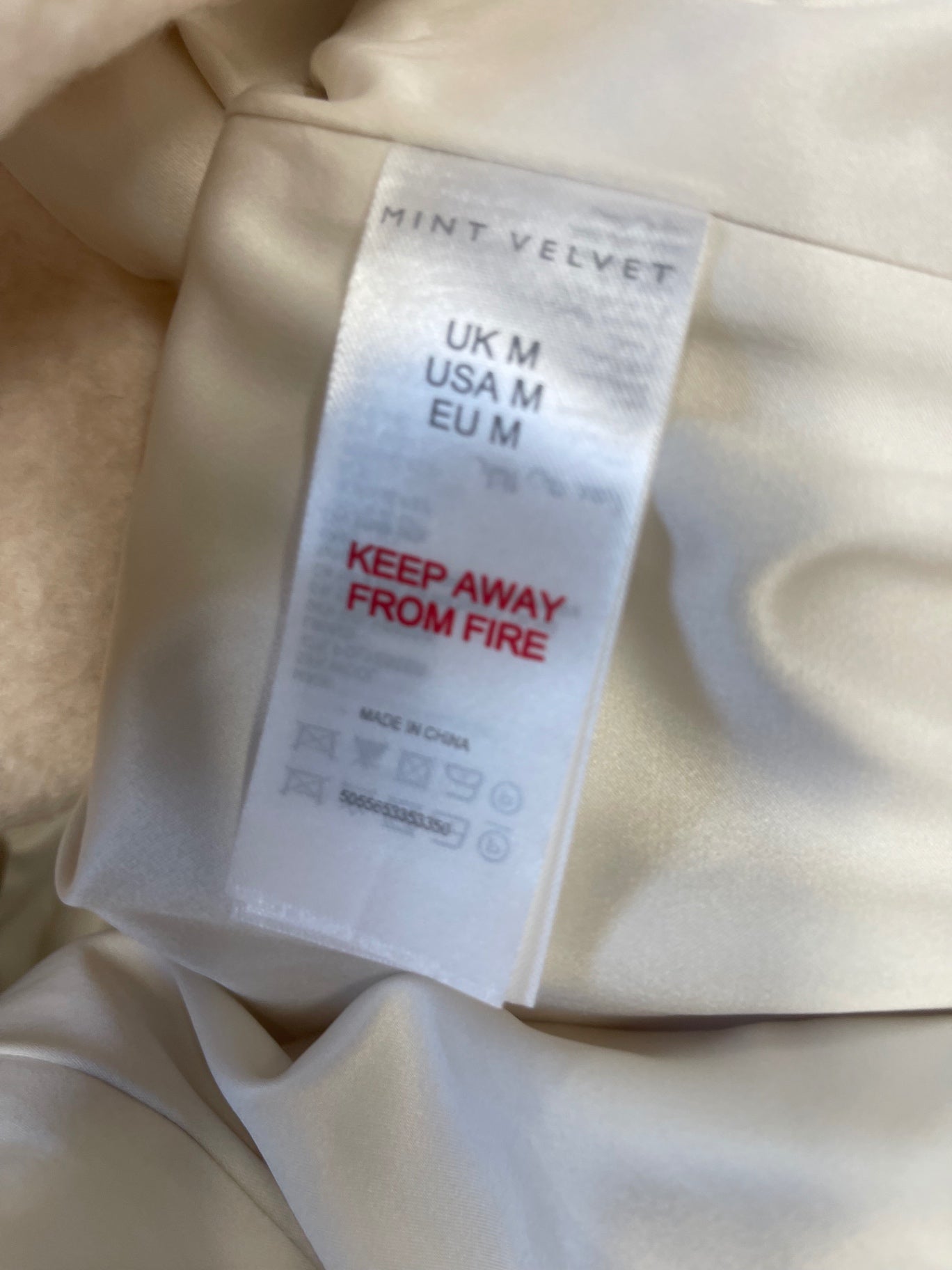 Fabulous Mint Velvet wool blend fluffy Overcoat UkM Ivory Rrp 175 PS586