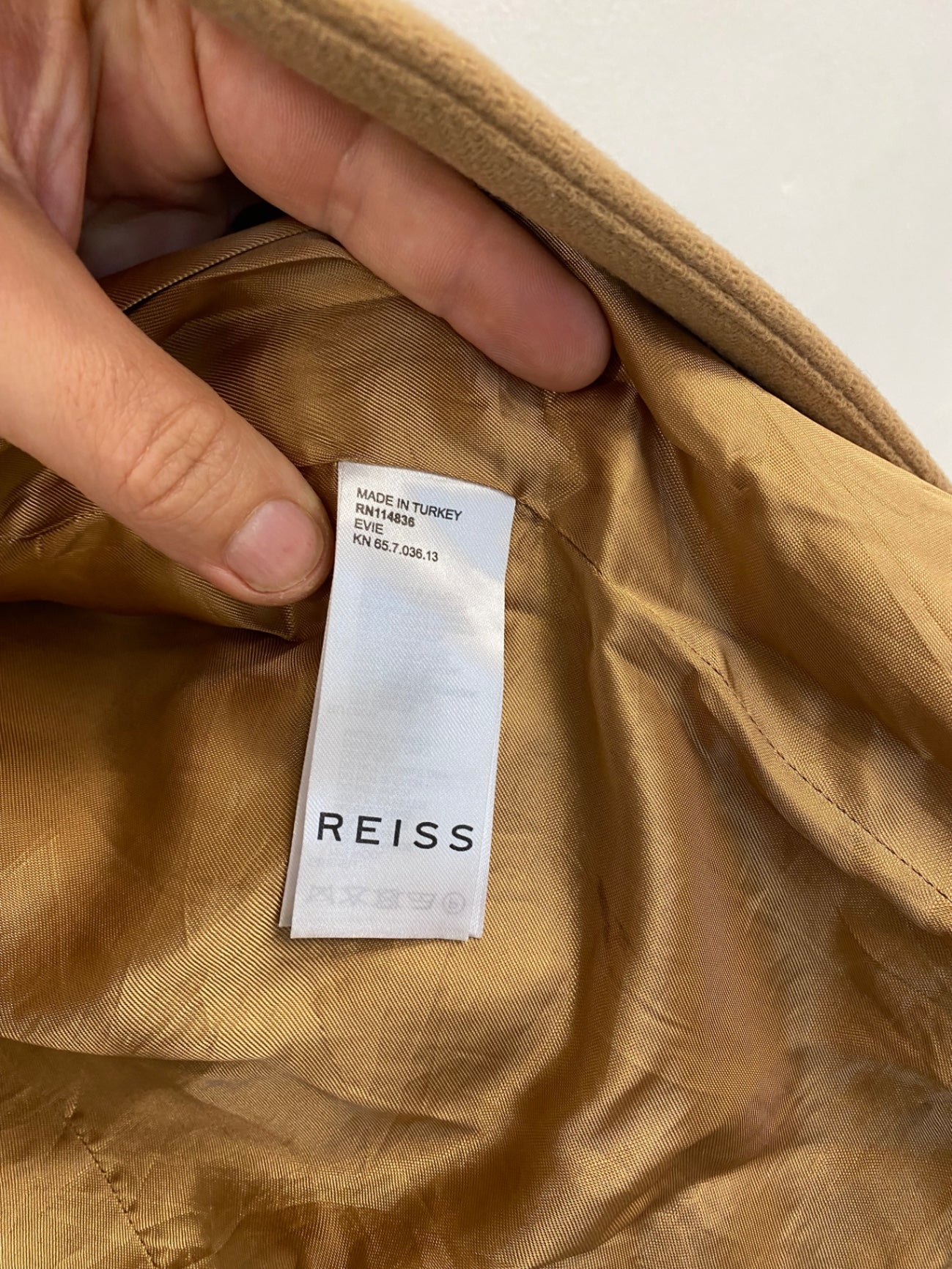 Classic REISS Evie Overcoat UK14 Camel PS586