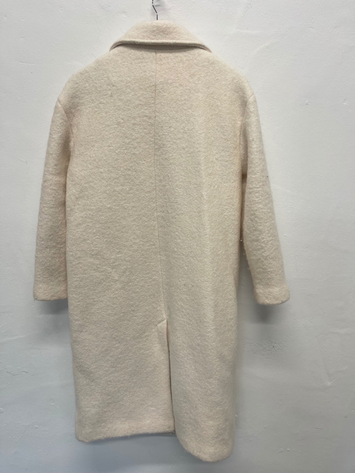Fabulous Mint Velvet wool blend fluffy Overcoat UkM Ivory Rrp 175 PS586
