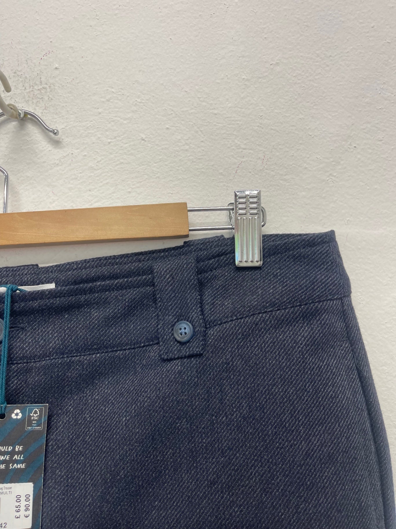 Fabulous White Stuff Belle wool blend Trousers Uk14 Navy JG589