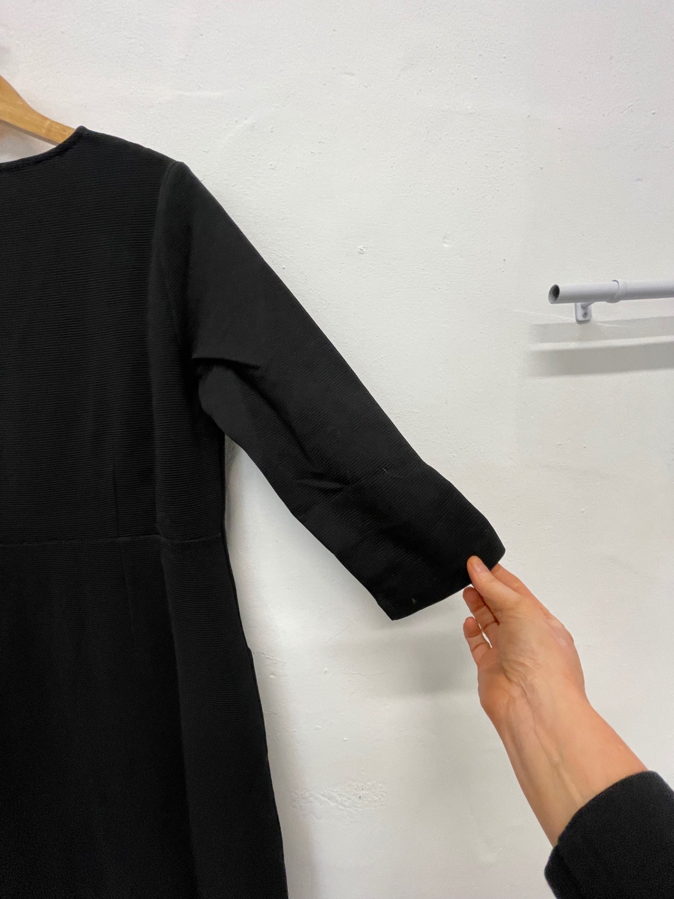 Fabulous Boden Jo235 Ribbed Dress Uk 14 Long New Black jG589