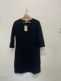Fabulous Boden Jo235 Ribbed Dress Uk 14 Long New Black jG589