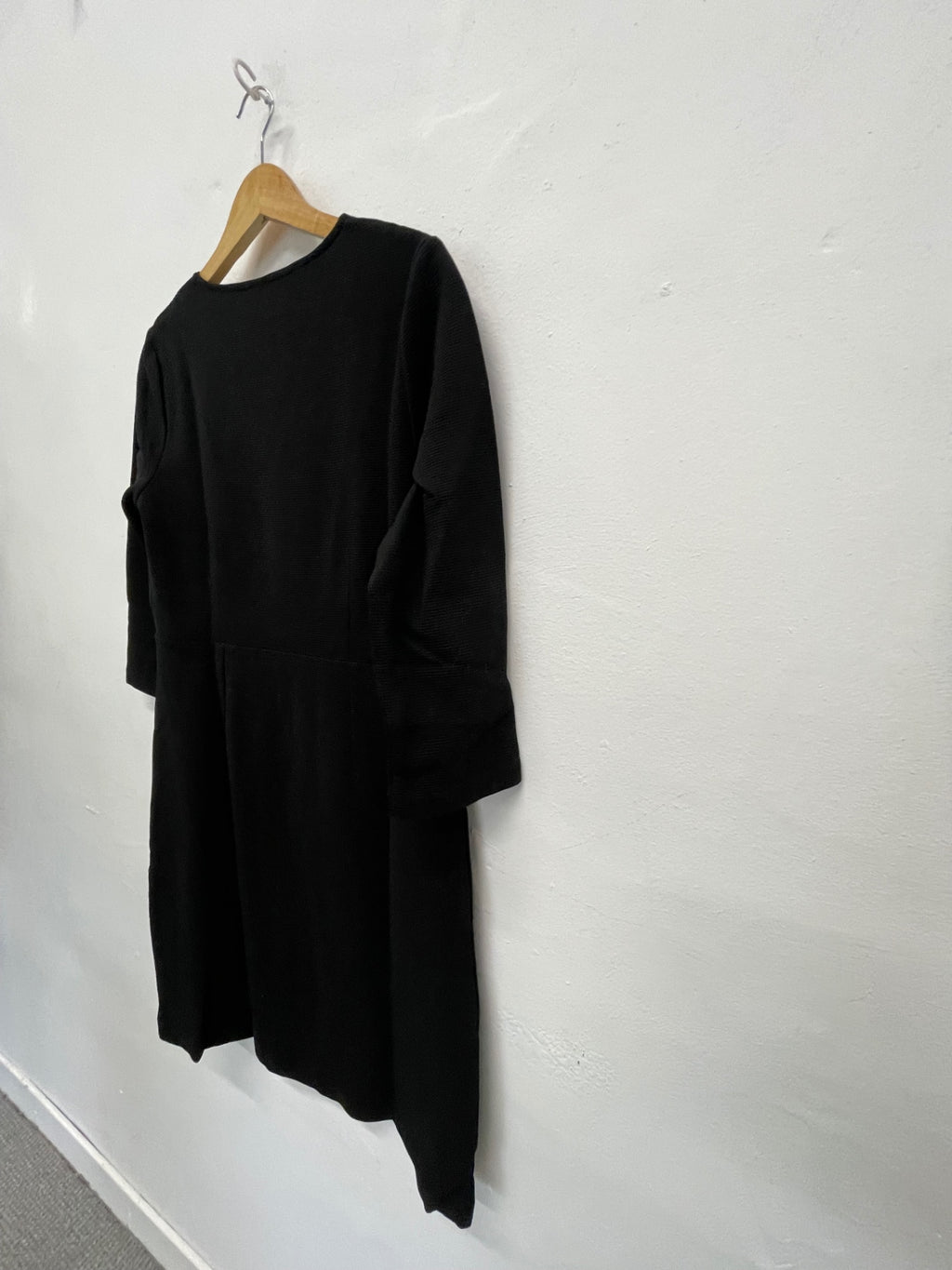 Fabulous Boden Jo235 Ribbed Dress Uk 14 Long New Black jG589