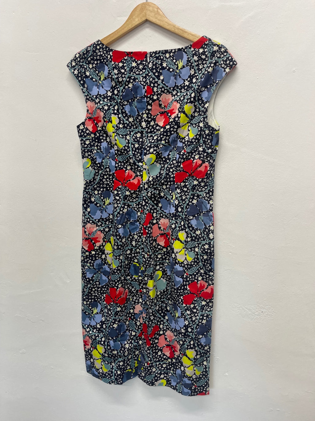 Fabulous L.K. Bennett Phi funky Dress Uk14 Black Ditsy JG589