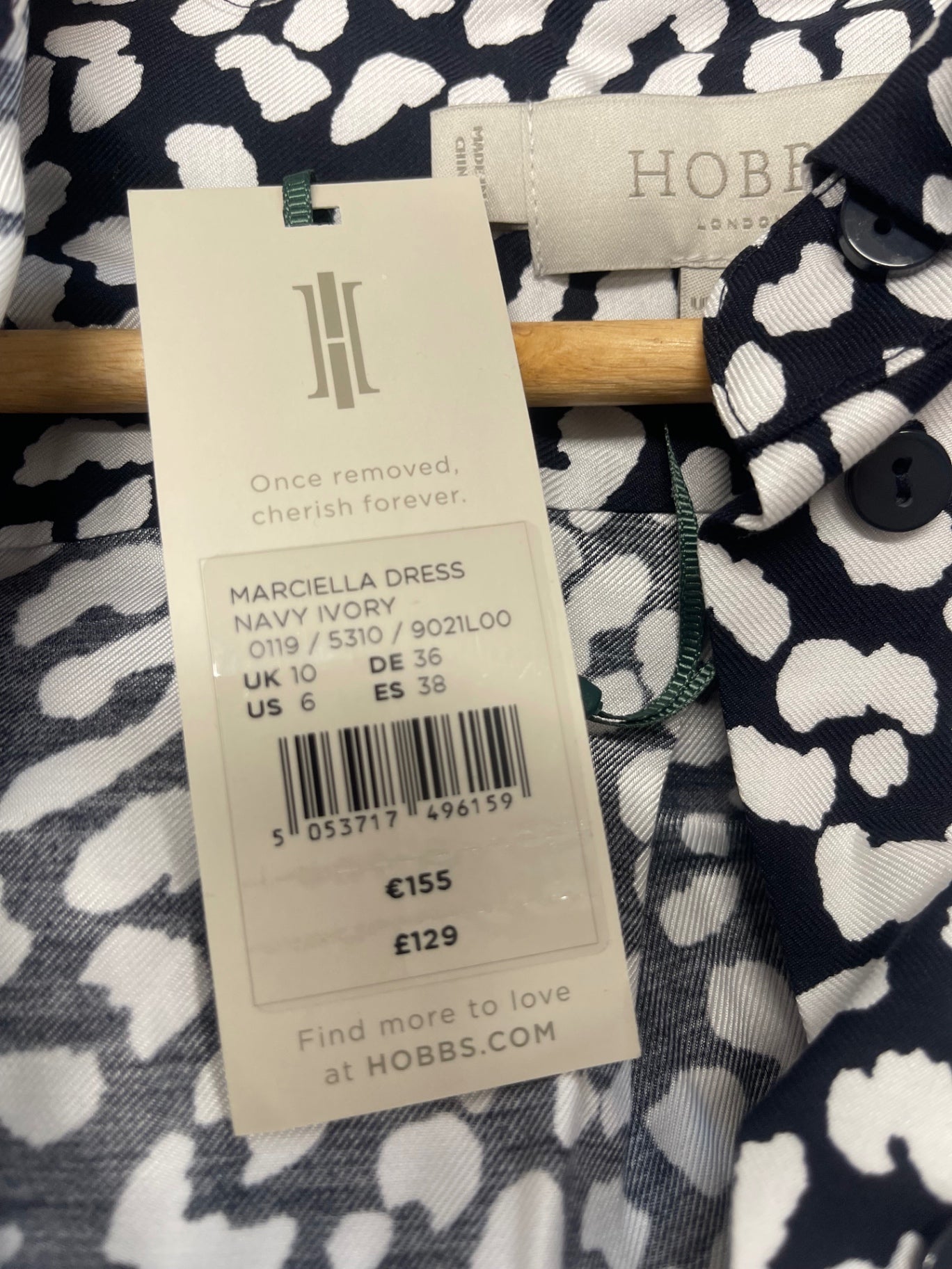 Fabulous HOBBS Dress Uk10 Black and White
