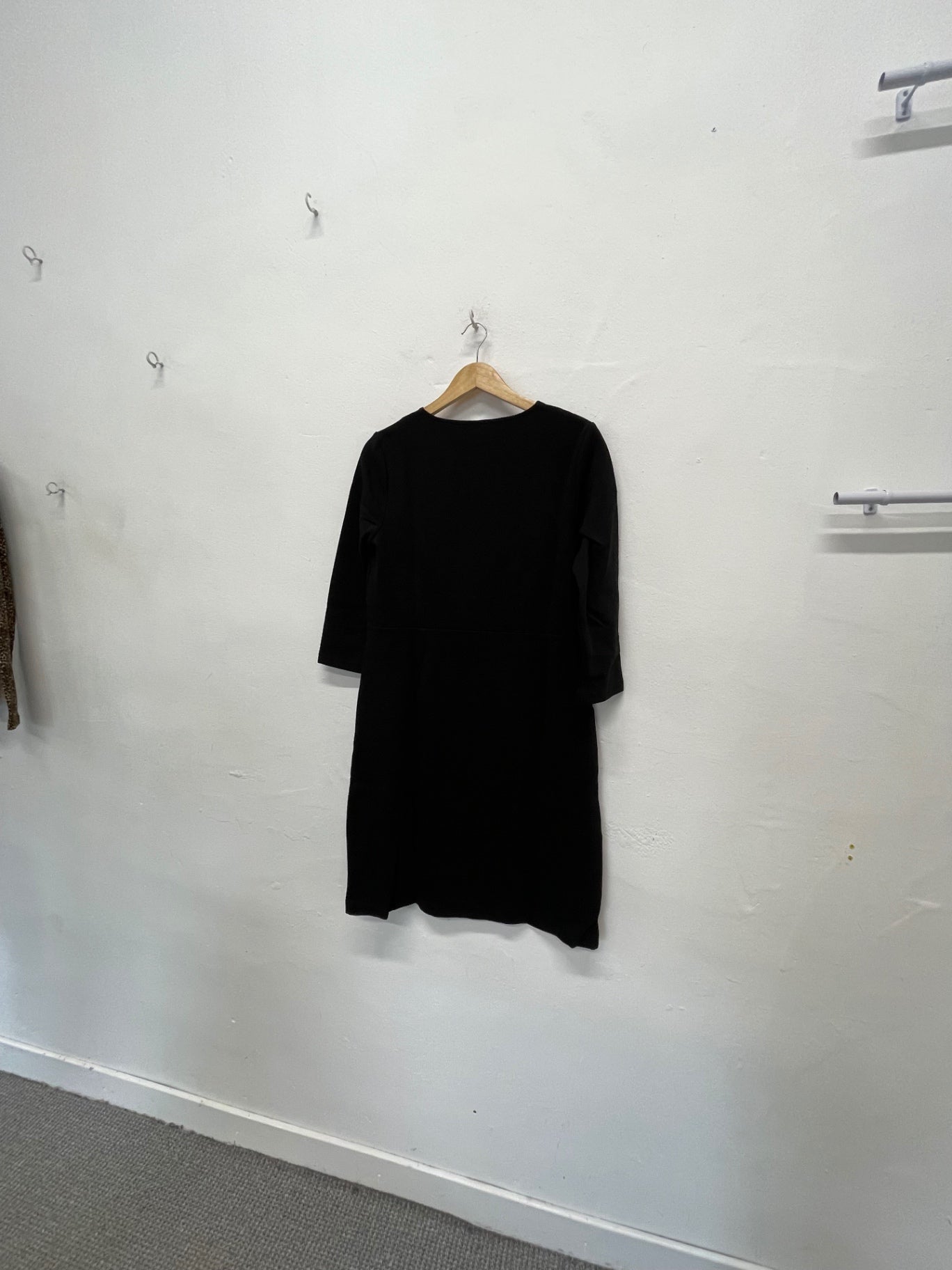 Fabulous Boden Jo235 Ribbed Dress Uk 14 Long New Black jG589