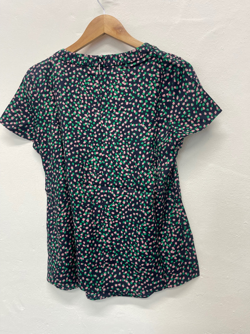 Fabulous BODEN silk blend Blouse UK12 Navy blue JG589