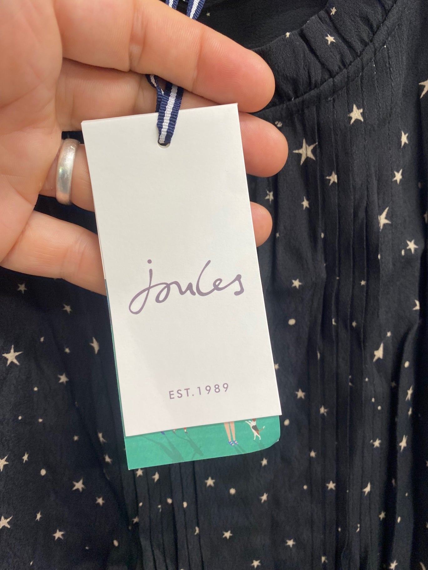 Fabulous Joules Emmy black star Dress Black UK14 JG589