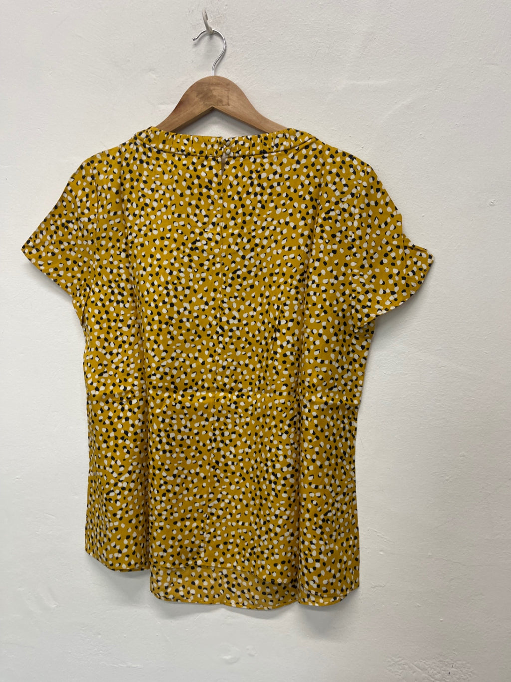 Fabulous Boden Top silk blend spotted Uk14 Mustard JG589