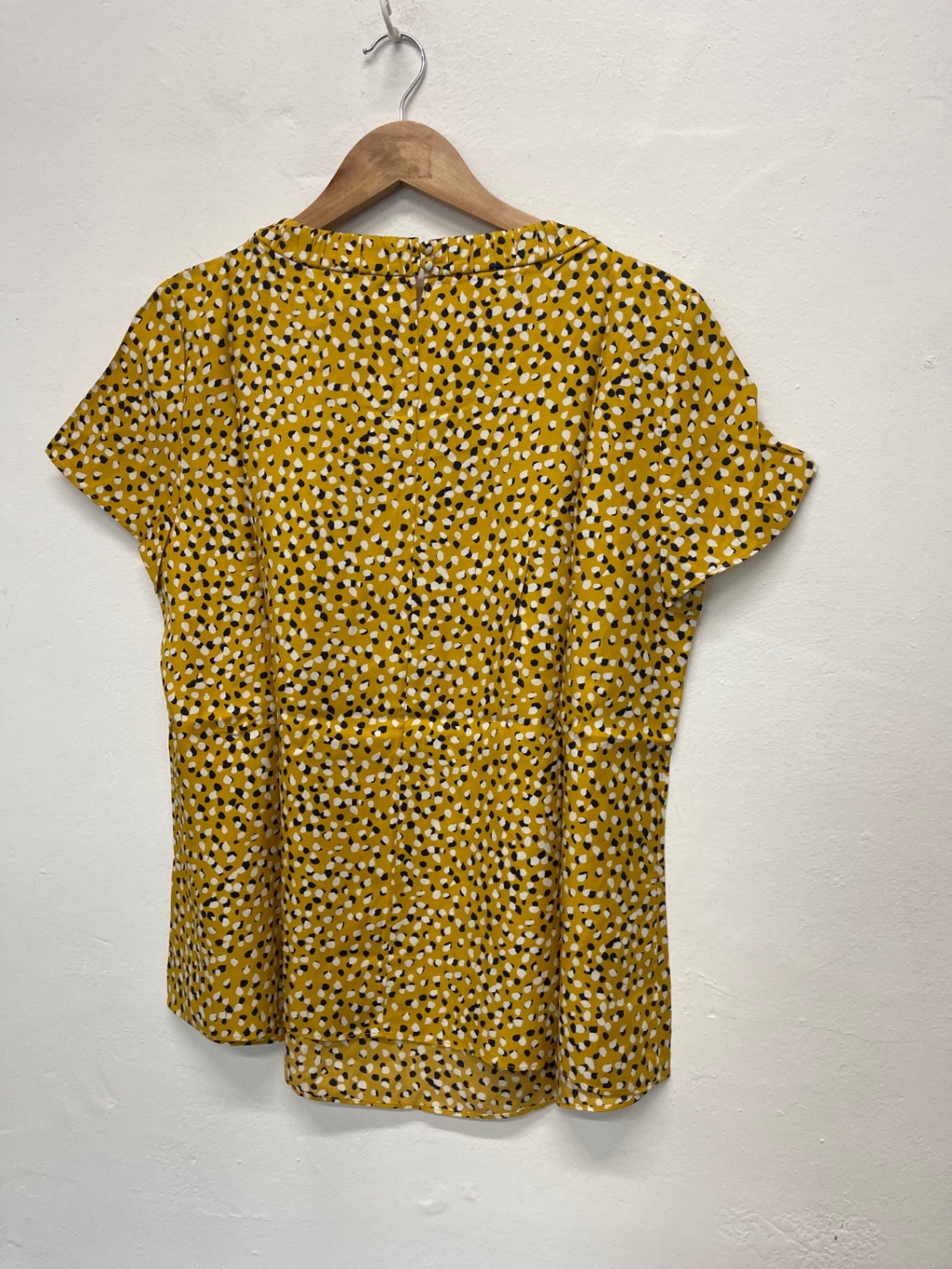 Fabulous Boden Top silk blend spotted Uk14 Mustard JG589