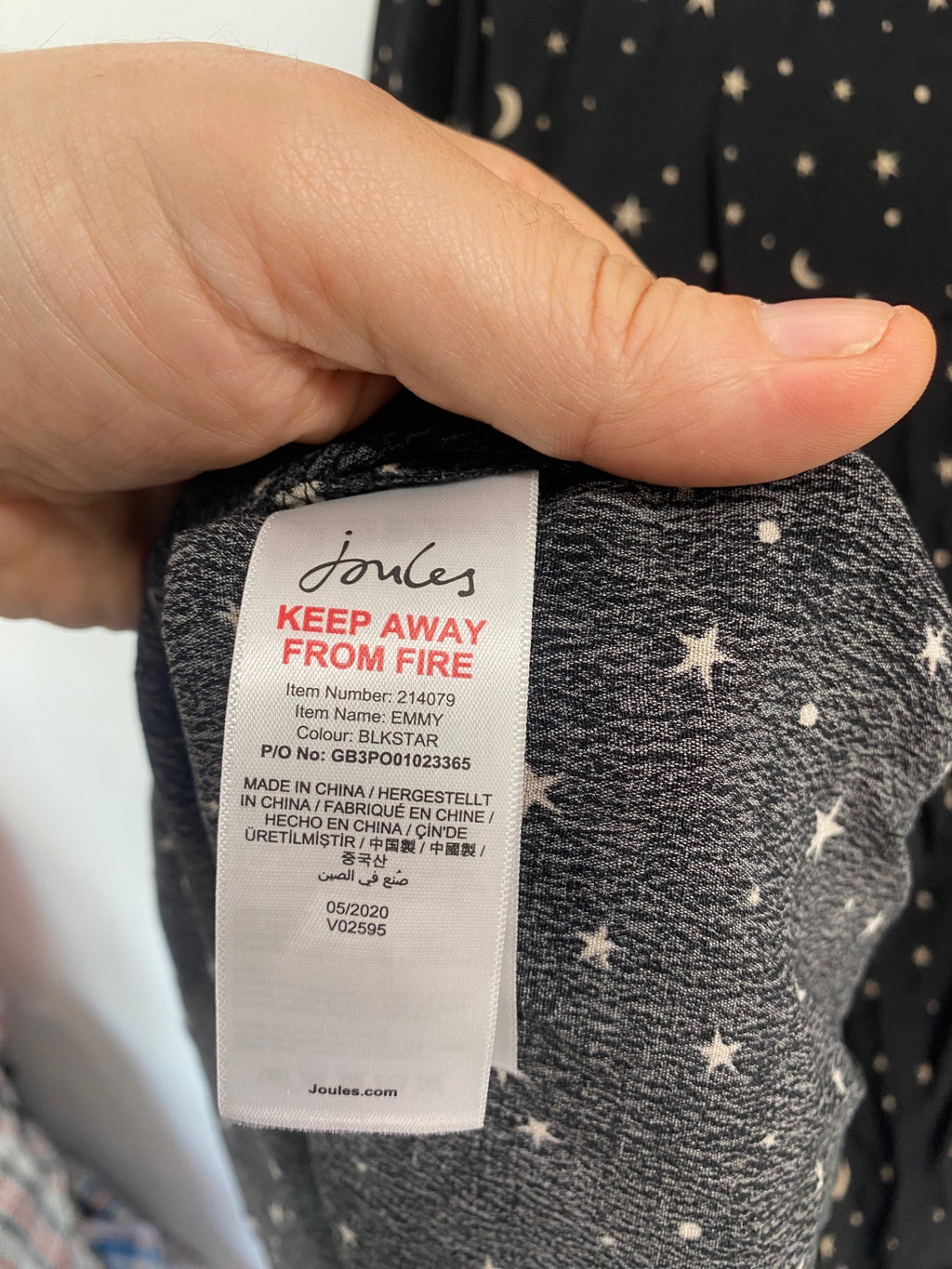 Fabulous Joules Emmy black star Dress Black UK14 JG589