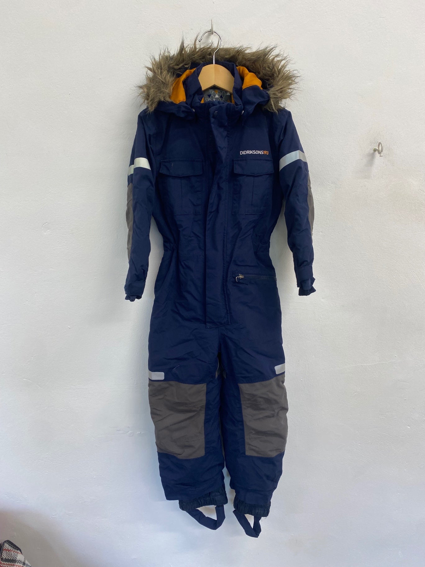 Fabulous Didriksons Migisi kids cover Snowsuit 5yrs Navy blue and gray