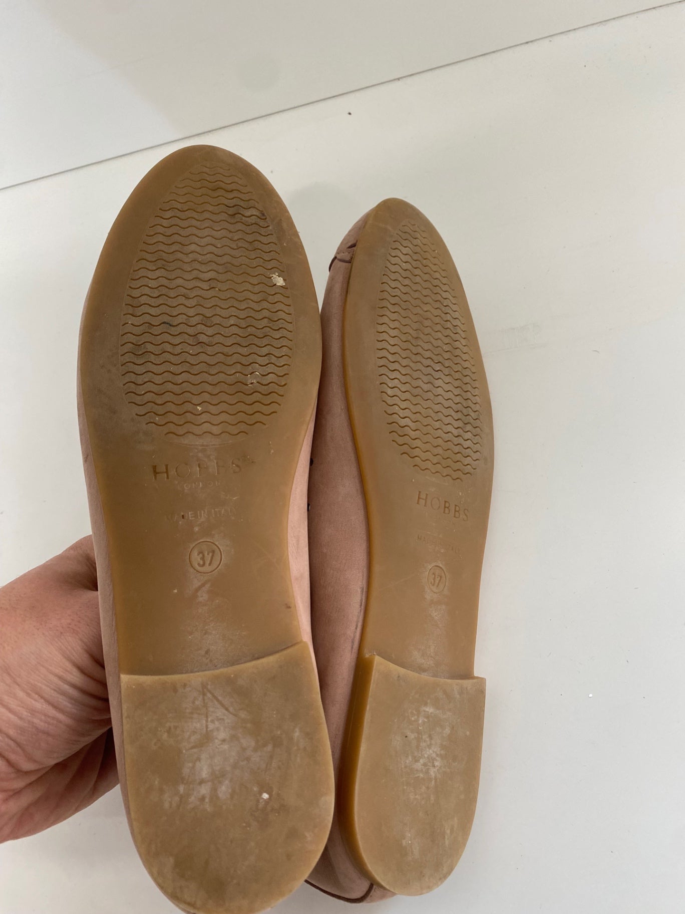 Fabulous Hobbs suede Ballet Flats UK4 Blush Pink Cottagecore SN593