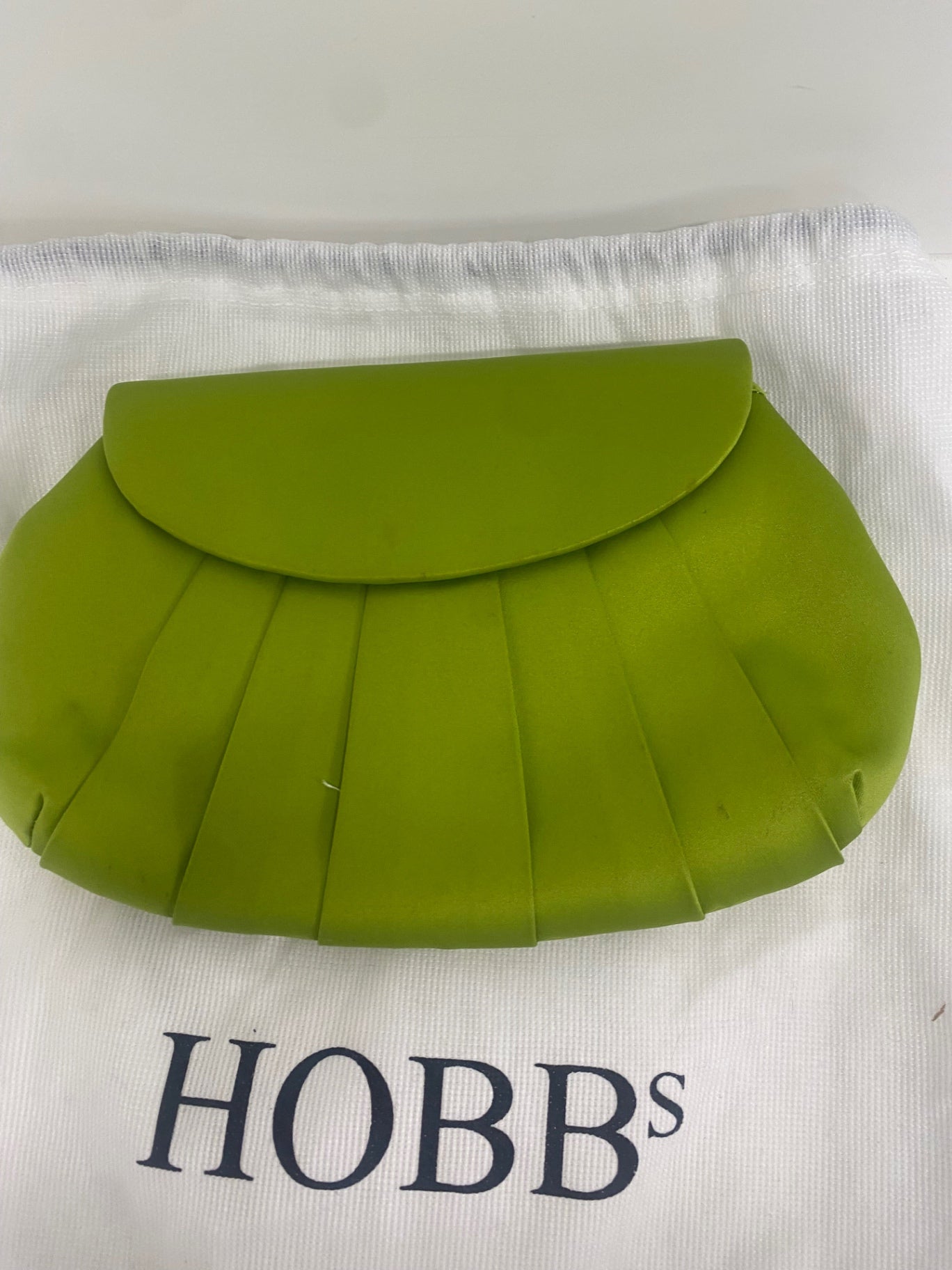 Fabulous HOBBS vintage shell occasion clutch Small Lime Green SN593