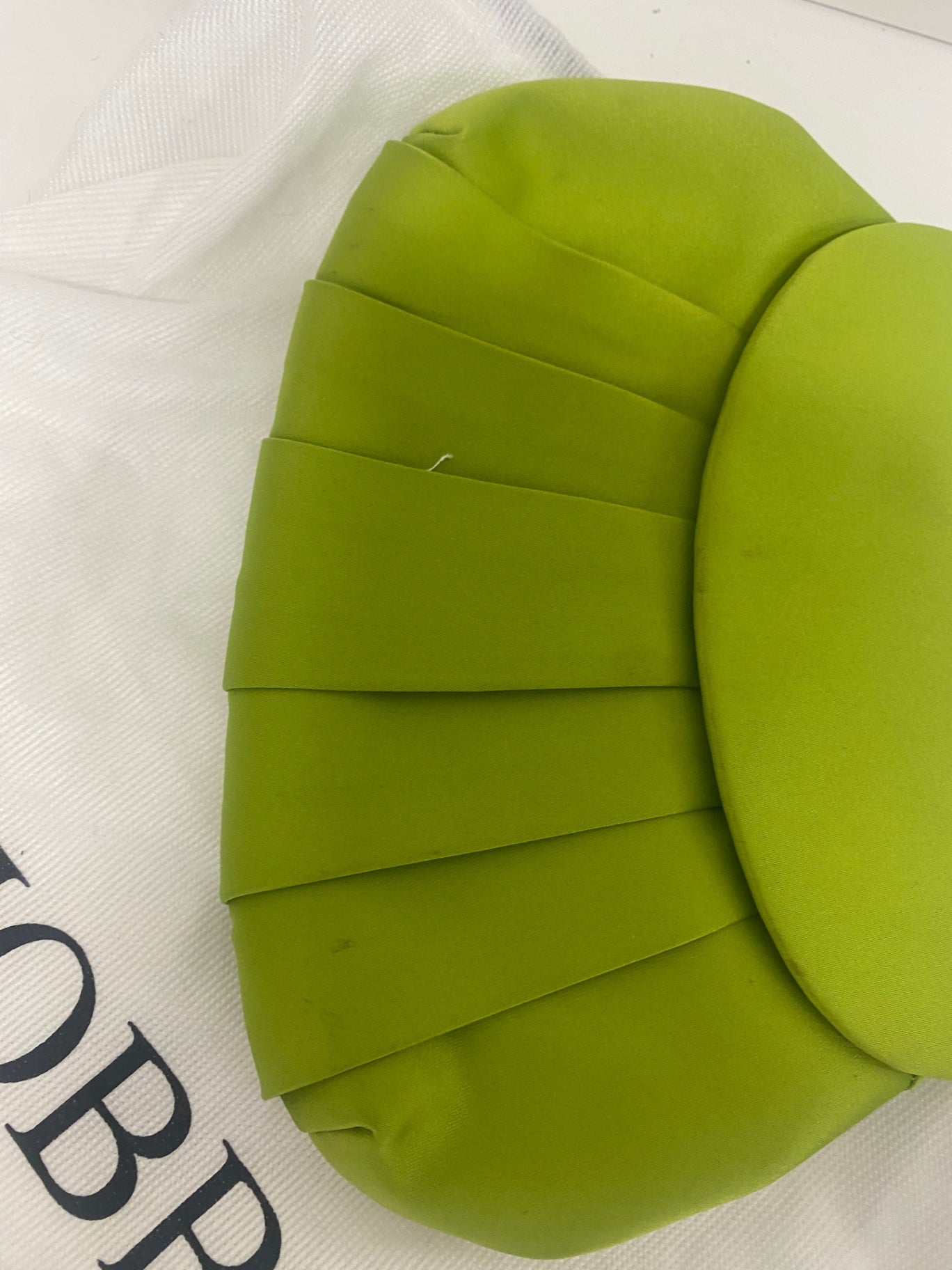 Fabulous HOBBS vintage shell occasion clutch Small Lime Green SN593