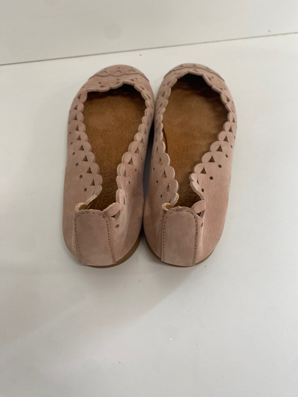Fabulous Hobbs suede Ballet Flats UK4 Blush Pink Cottagecore SN593