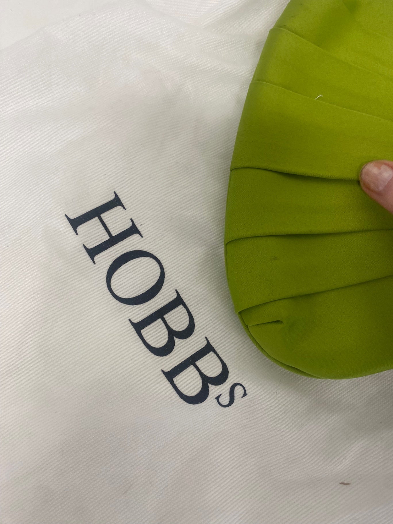 Fabulous HOBBS vintage shell occasion clutch Small Lime Green SN593