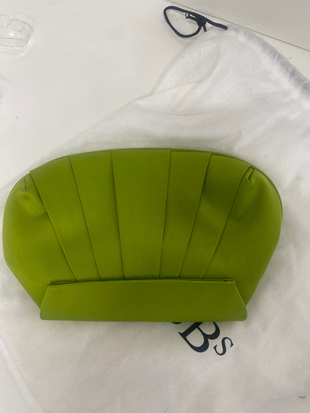 Fabulous HOBBS vintage shell occasion clutch Small Lime Green SN593