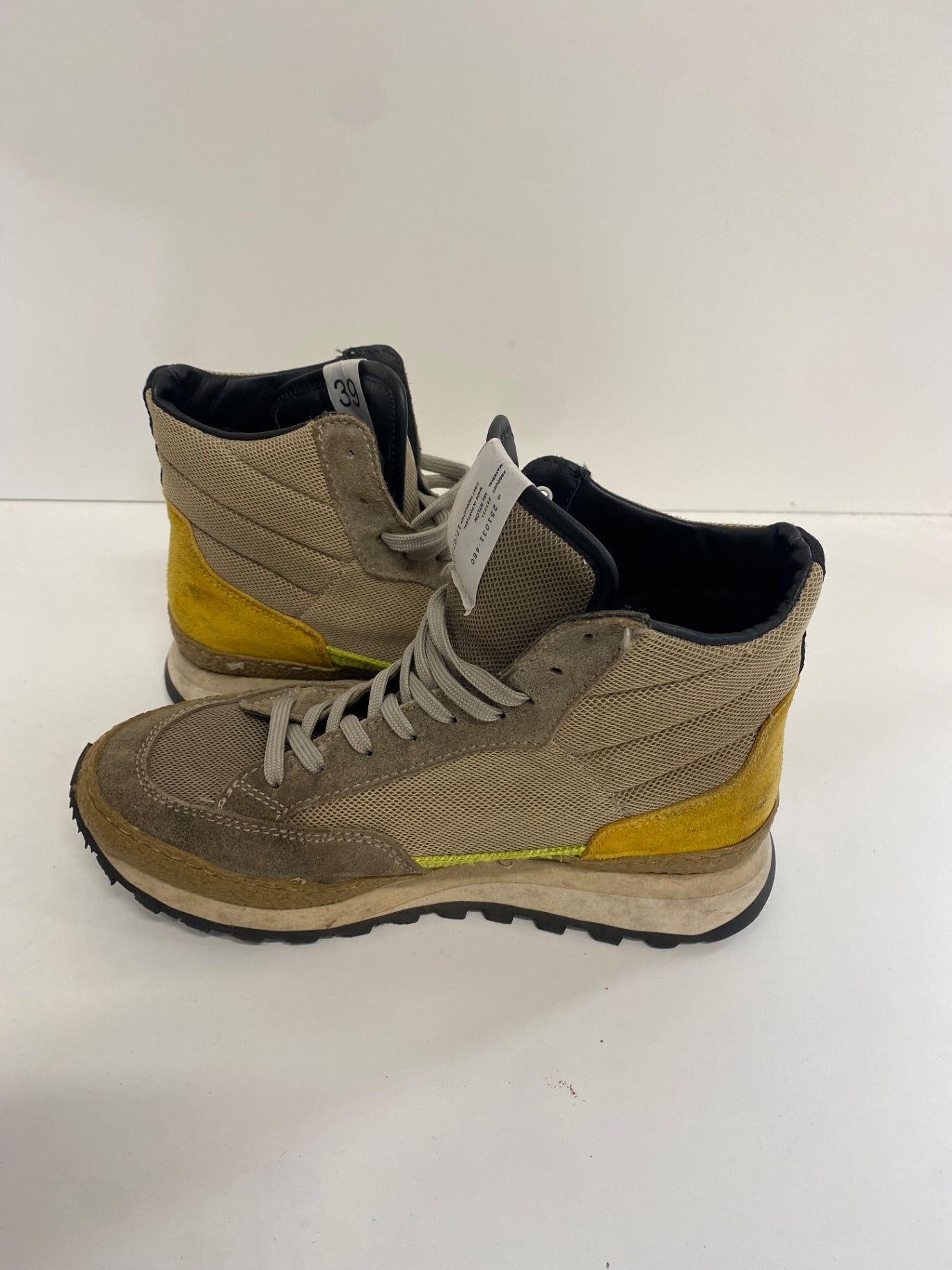 Fabulous Arket Sneakers UK6 Beige and yellow Hi top jogger Gorpcore Urban SN593