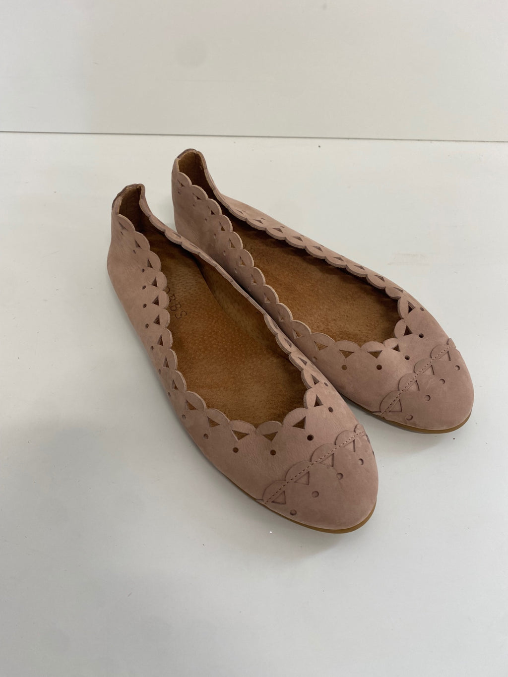 Fabulous Hobbs suede Ballet Flats UK4 Blush Pink Cottagecore SN593
