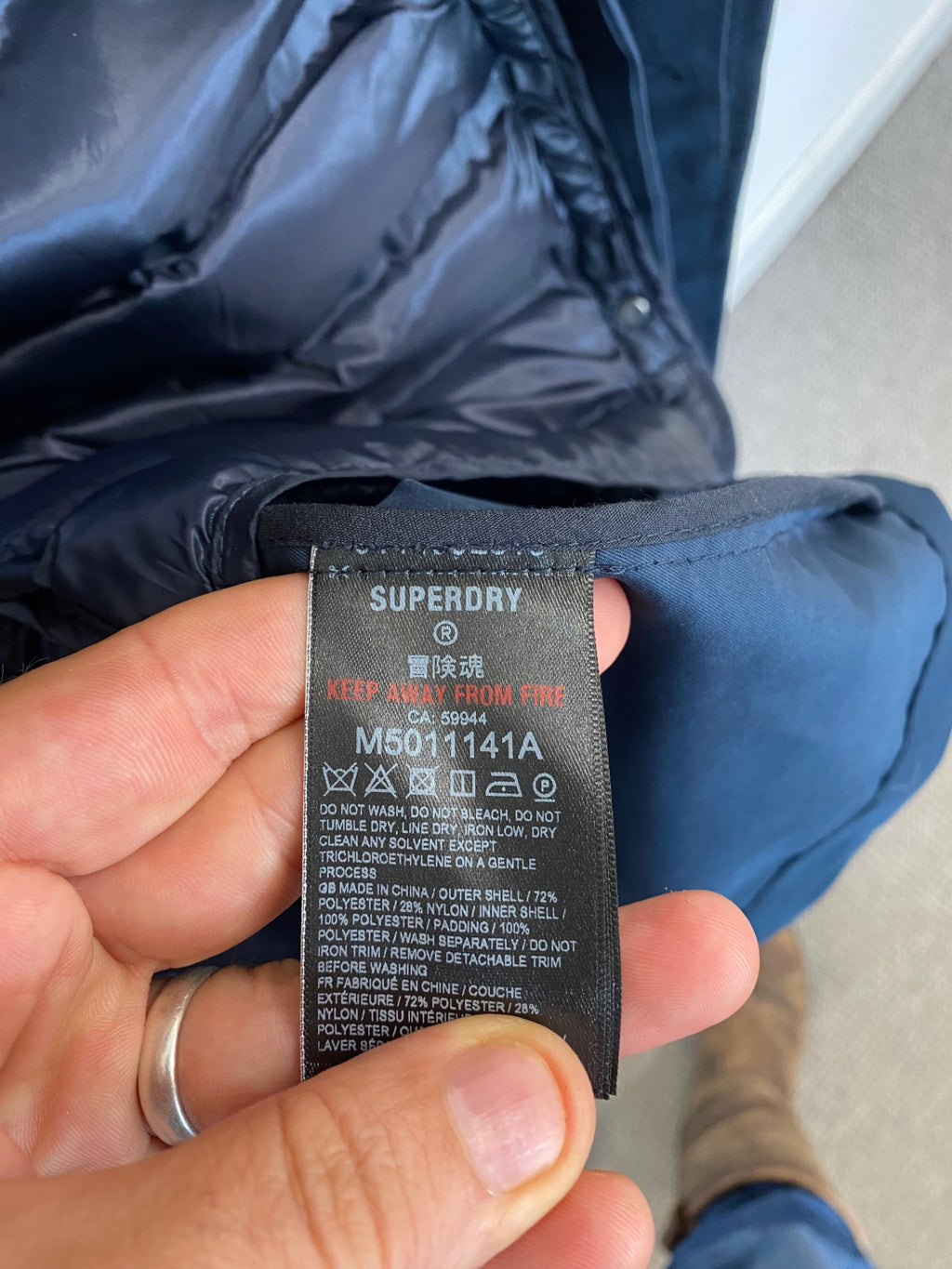 Fabulous Superdry Rain coat 2XL Navy removable liner classic styling NK596
