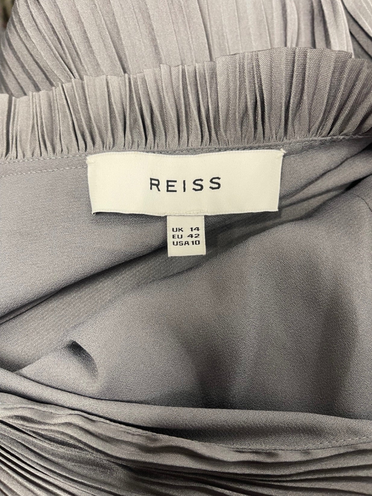 Fabulous REISS Lydia occasion party Dress UK 14 Grey NK596