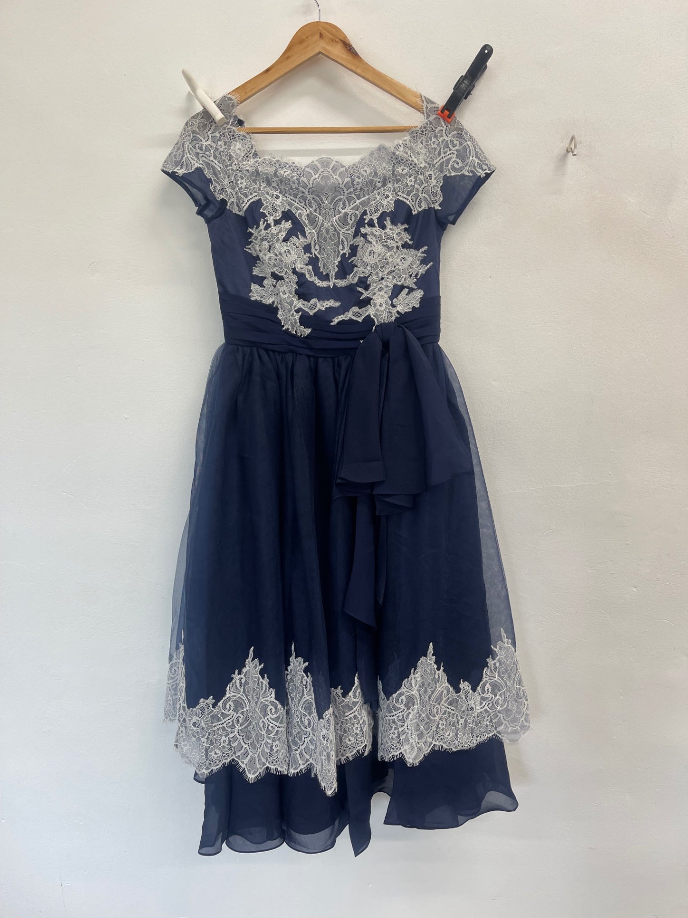 Fabulous EDressit fit & flare occasion Dress Uk14 Navy blue NK596