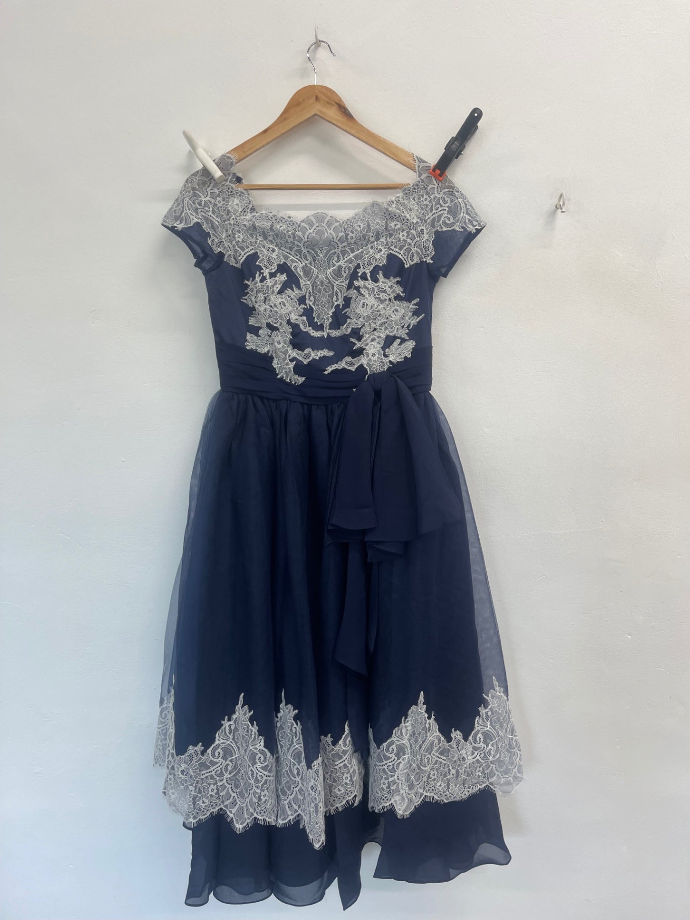 Fabulous EDressit fit & flare occasion Dress Uk14 Navy blue NK596